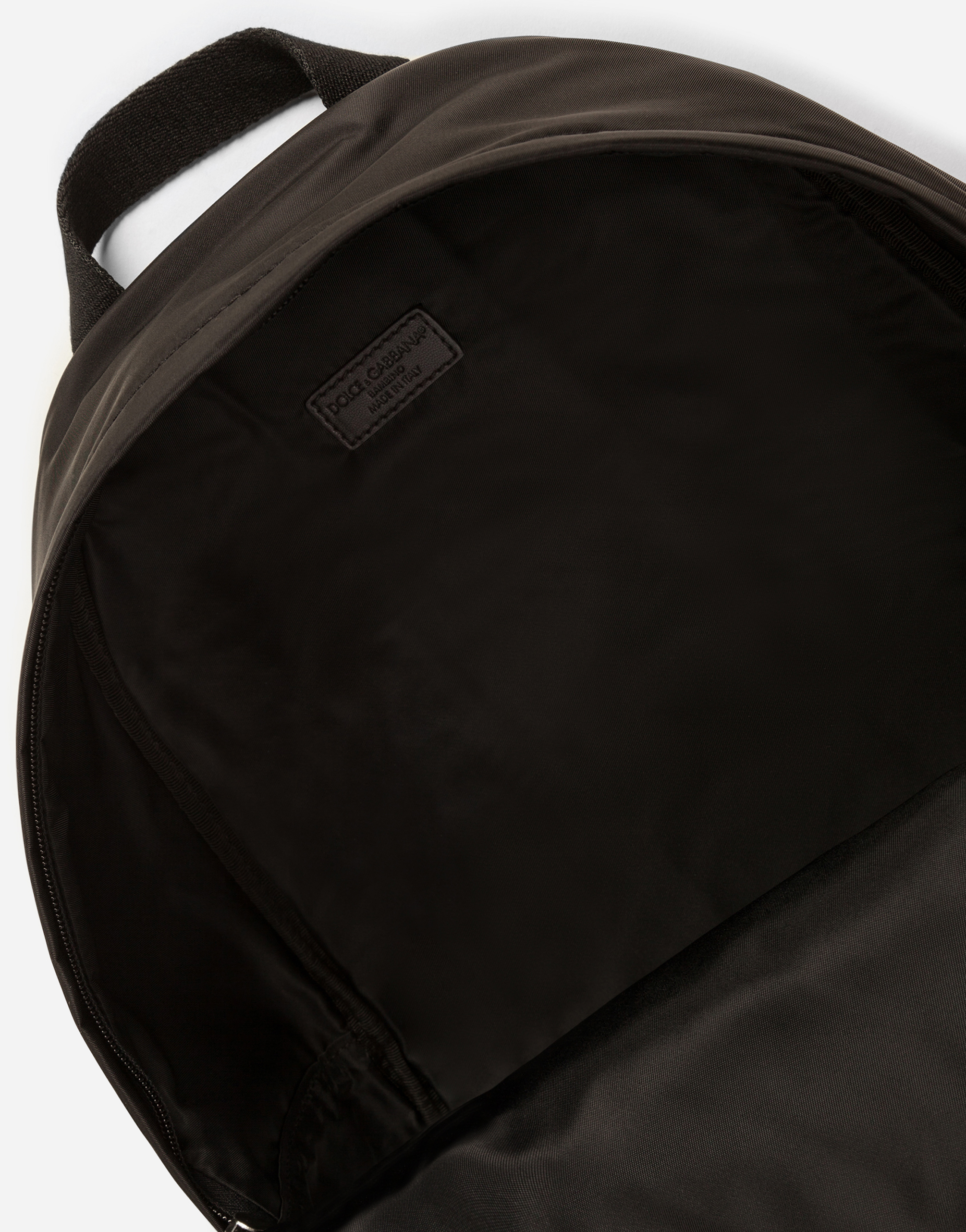 DOLCE & GABBANA NYLON BACKPACK WITH RUBBERIZED LOGO