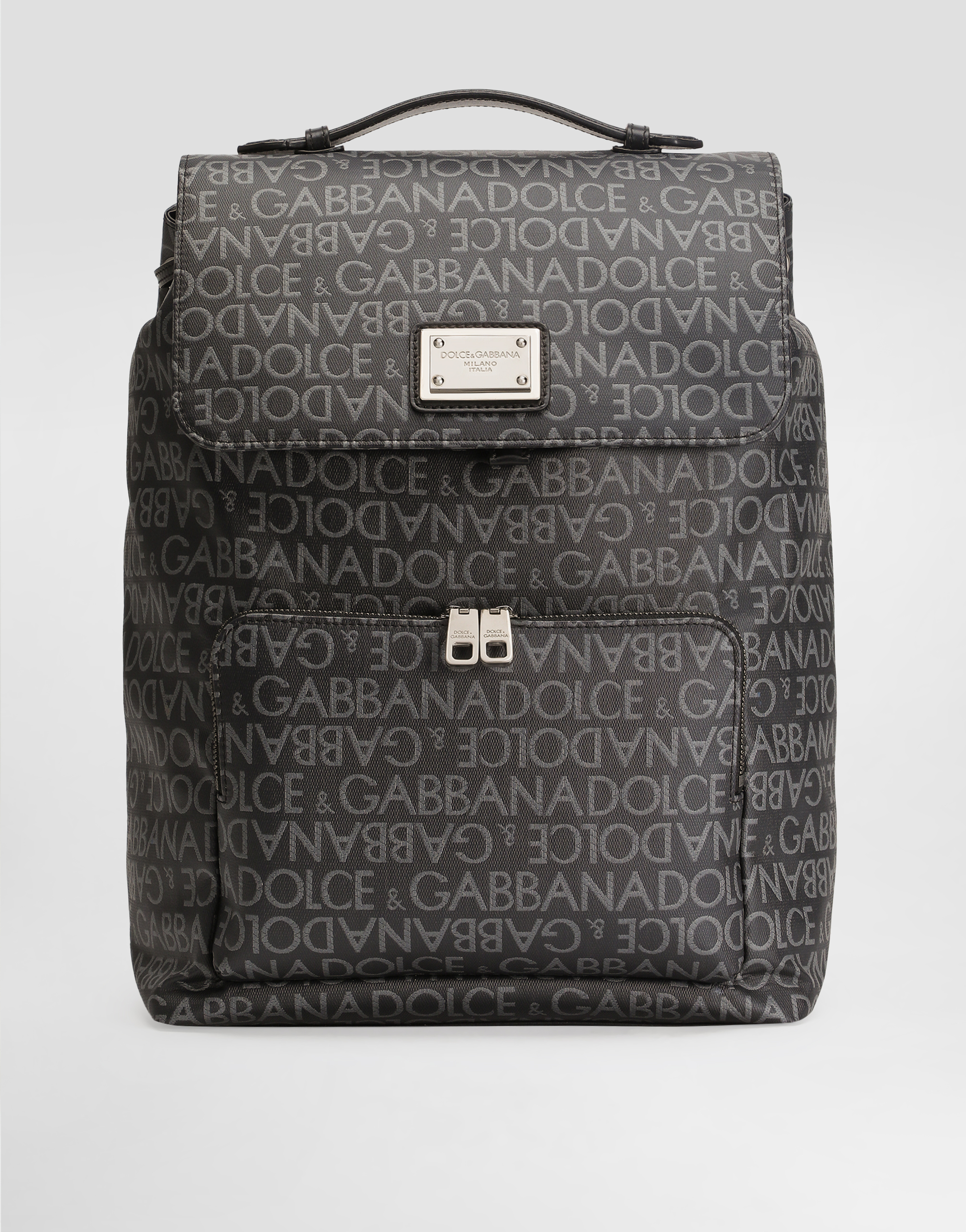 Dolce & Gabbana Coated Jacquard Backpack - Man Backpacks And Fanny Packs Multi-colored Fabric Onesize