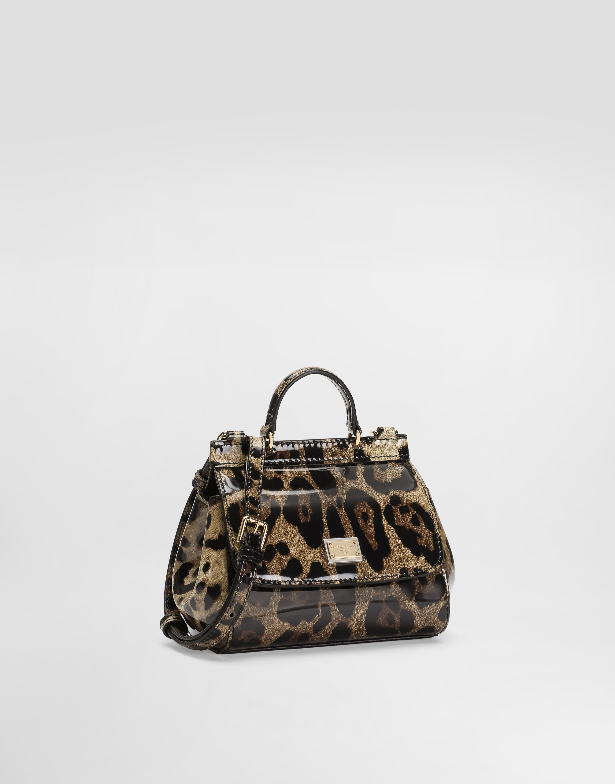 Printed polished calfskin mini Sicily bag