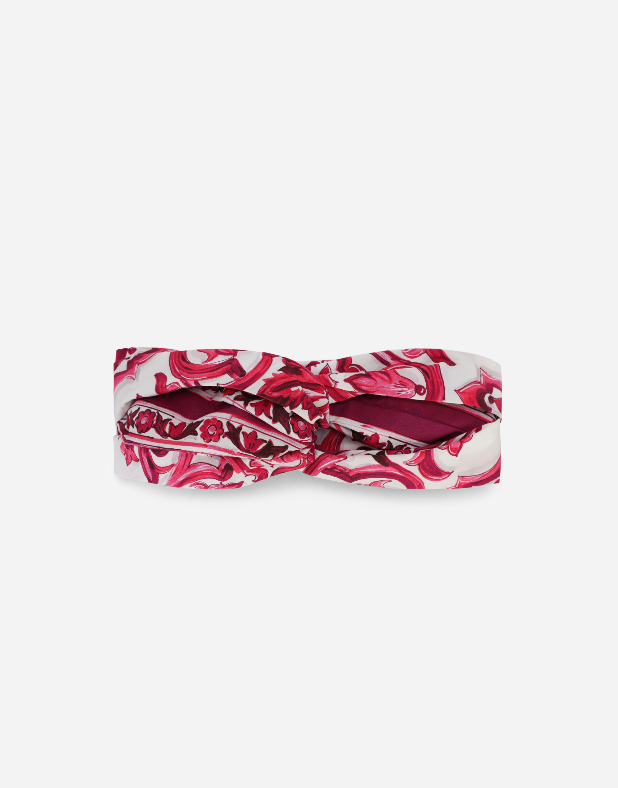 DOLCE & GABBANA MAJOLICA-PRINT POPLIN HEADBAND
