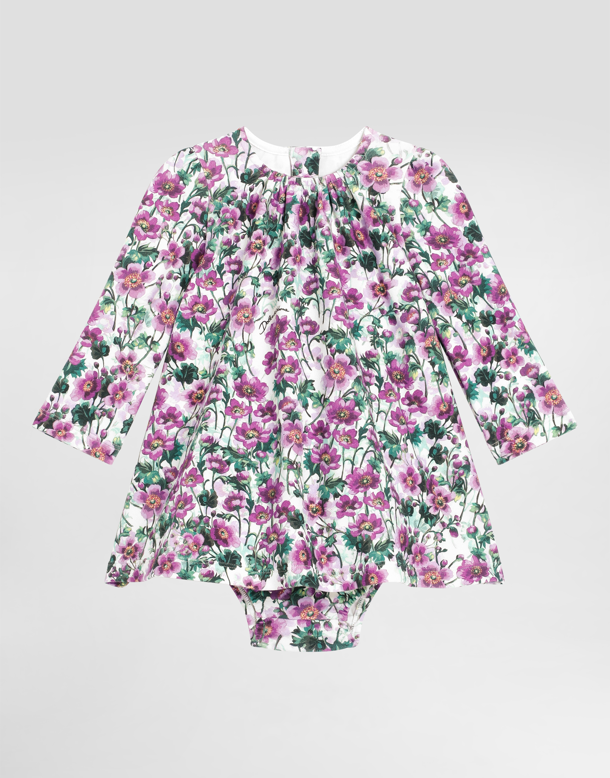 Violets-print interlock dress