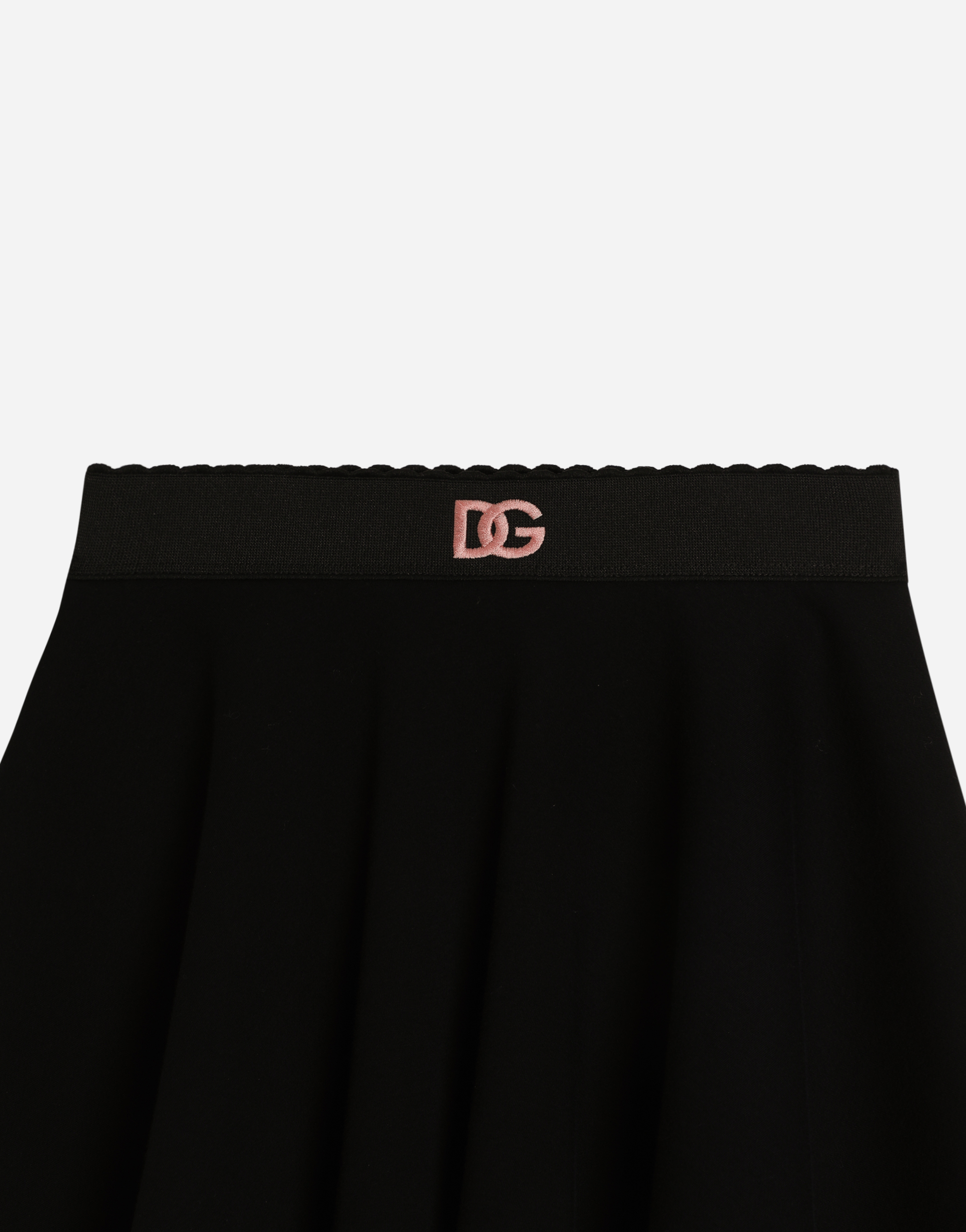 Dolce & Gabbana Double-face Jersey Skirt With Dg Logo In Black