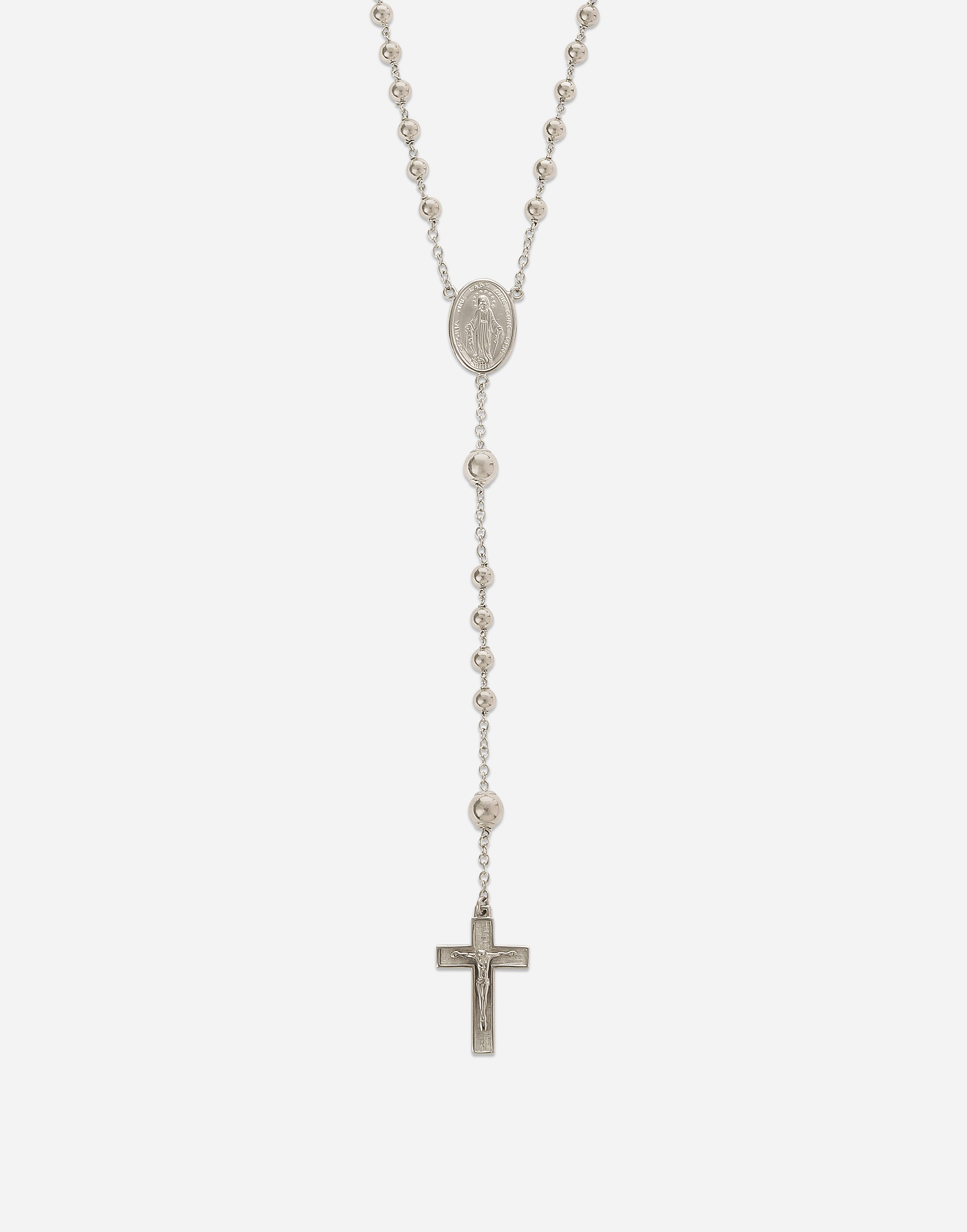 Shop Dolce & Gabbana Tradition White Gold Rosary Necklace