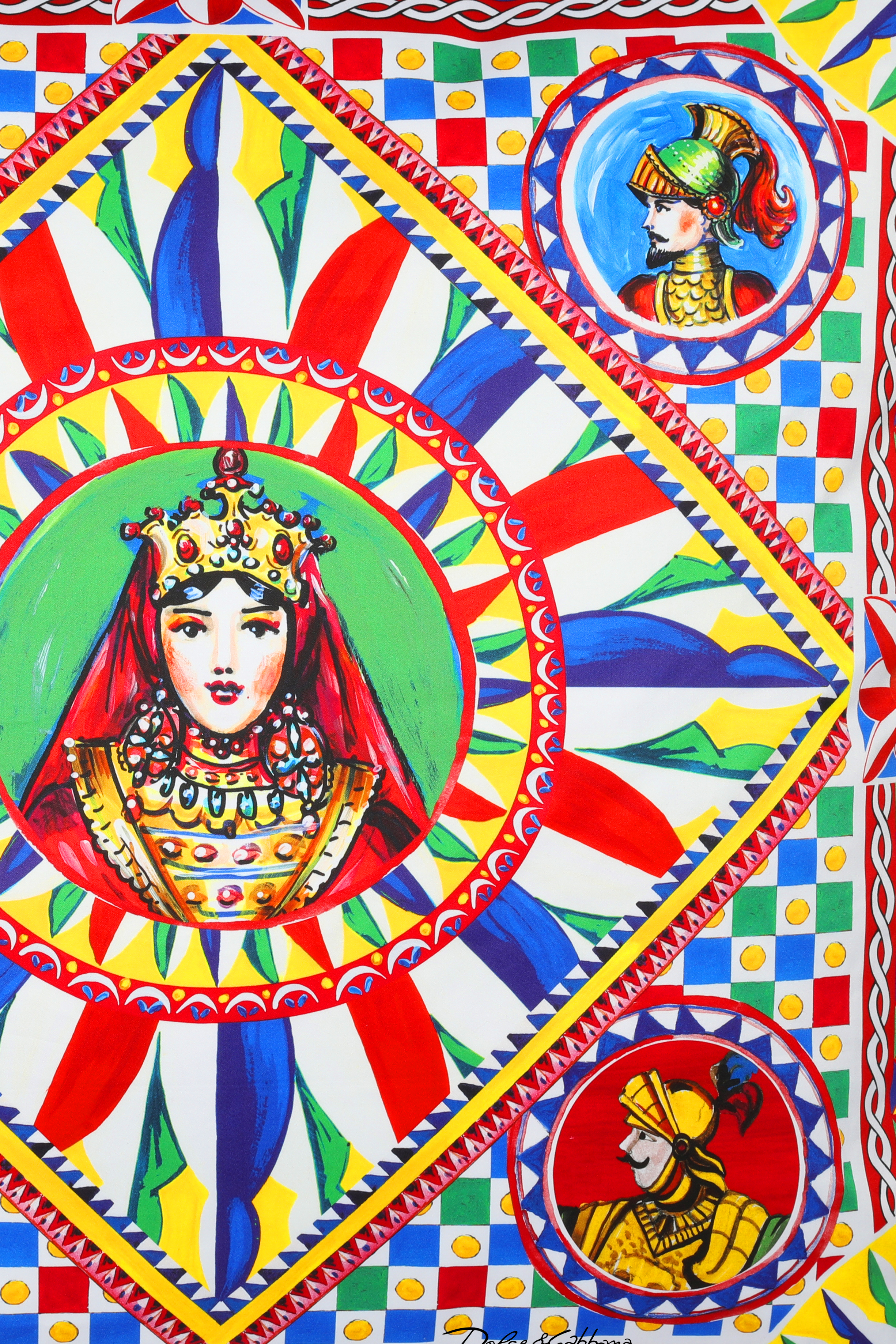 Dolce & Gabbana Duchesse Cotton Cushion Large In Multicolor