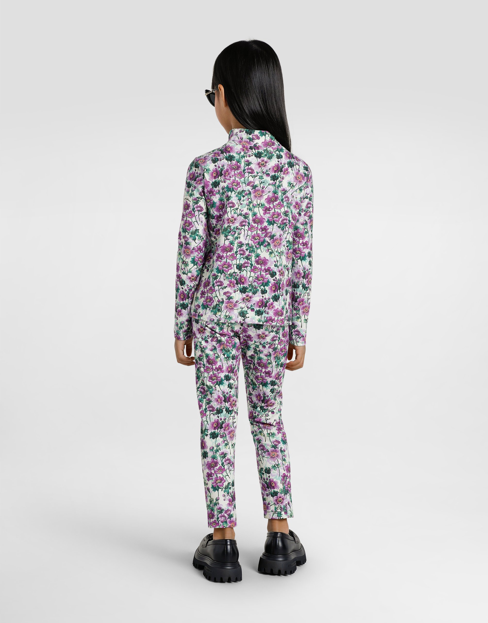 Dolce & Gabbana Violets-print Interlock Leggings In Animal Print