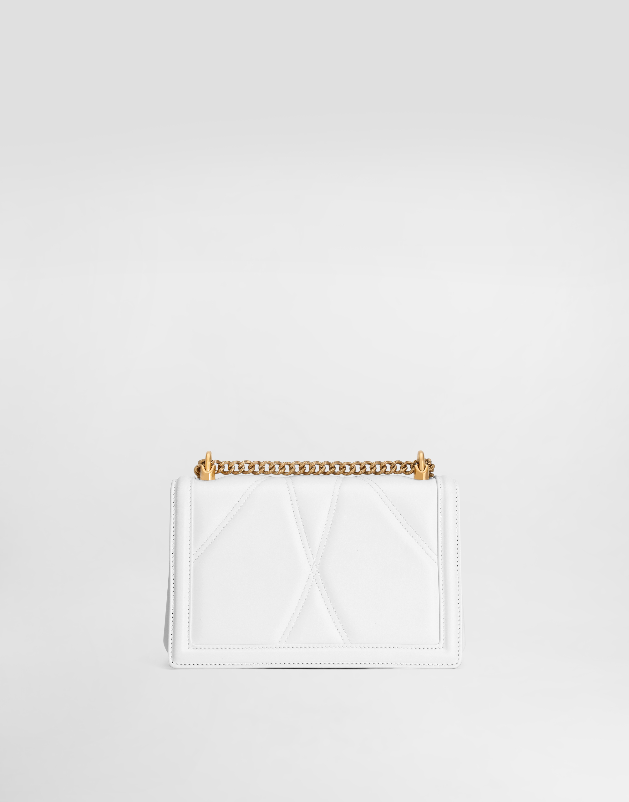 Dolce & Gabbana Medium Devotion Bag In Quilted Nappa Leather In White