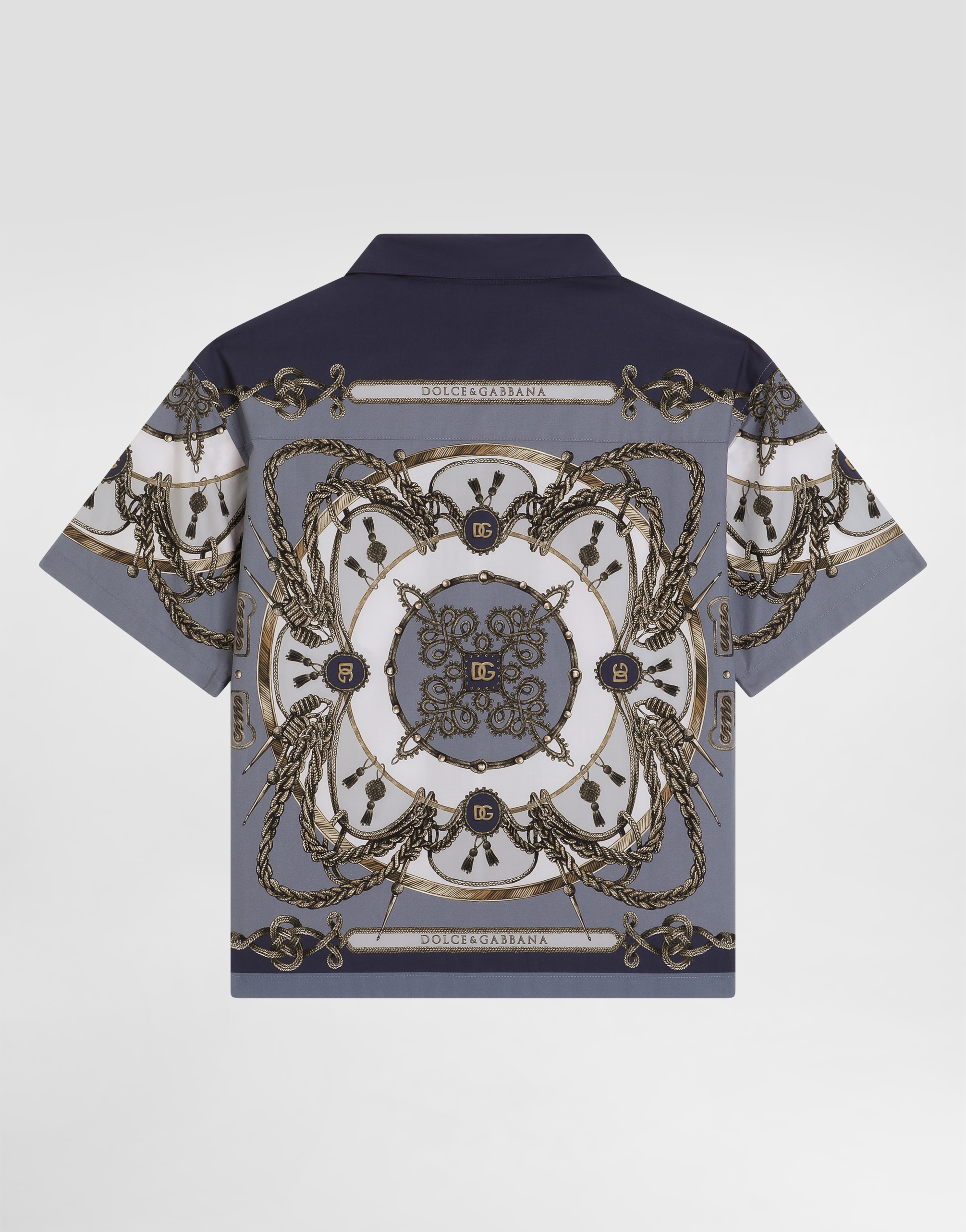 Dolce & Gabbana Dolce  Gabbana Kids Printed Short-sleeve Shirt In Blue