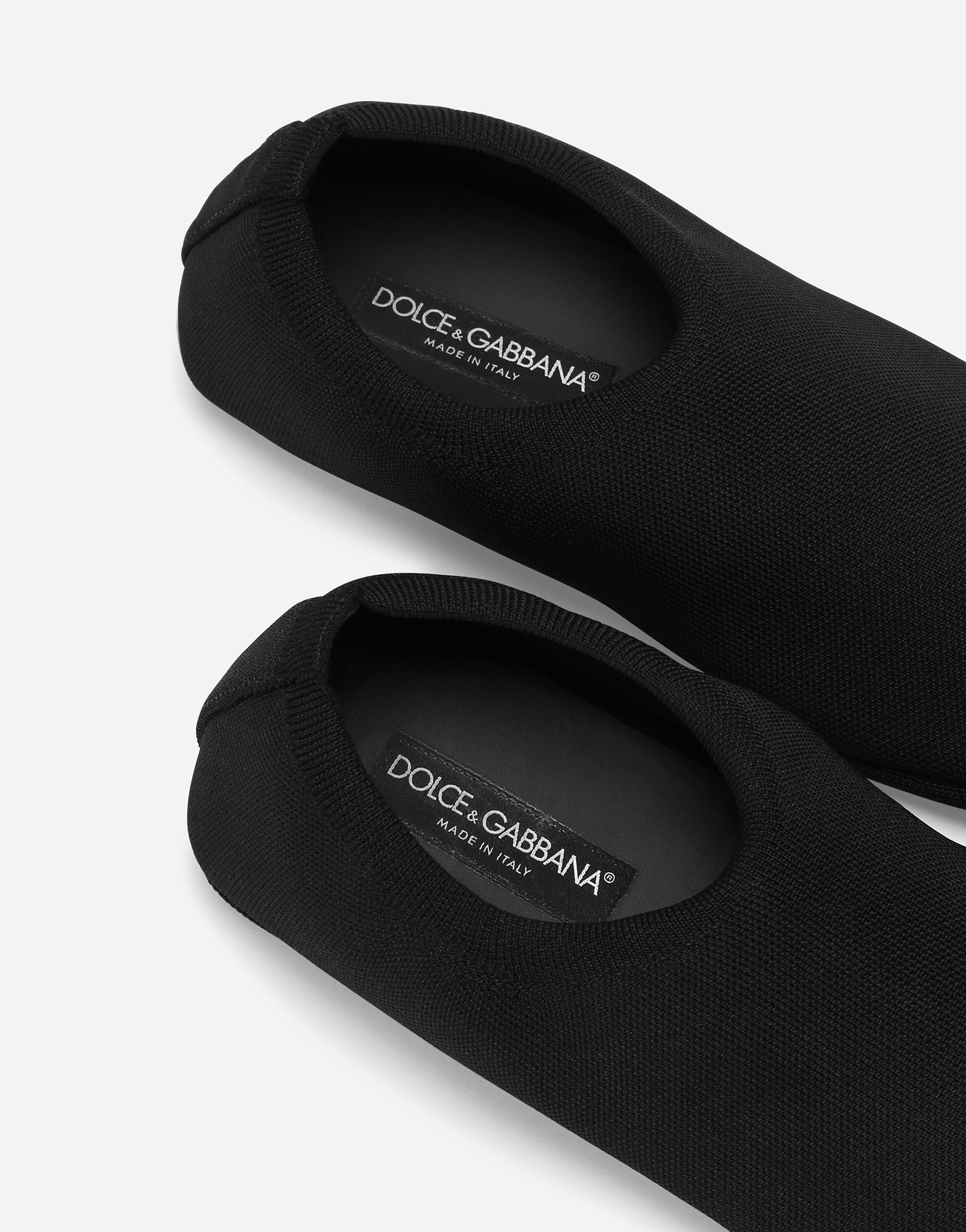 Shop Dolce & Gabbana Stretch Mesh Slippers In Black