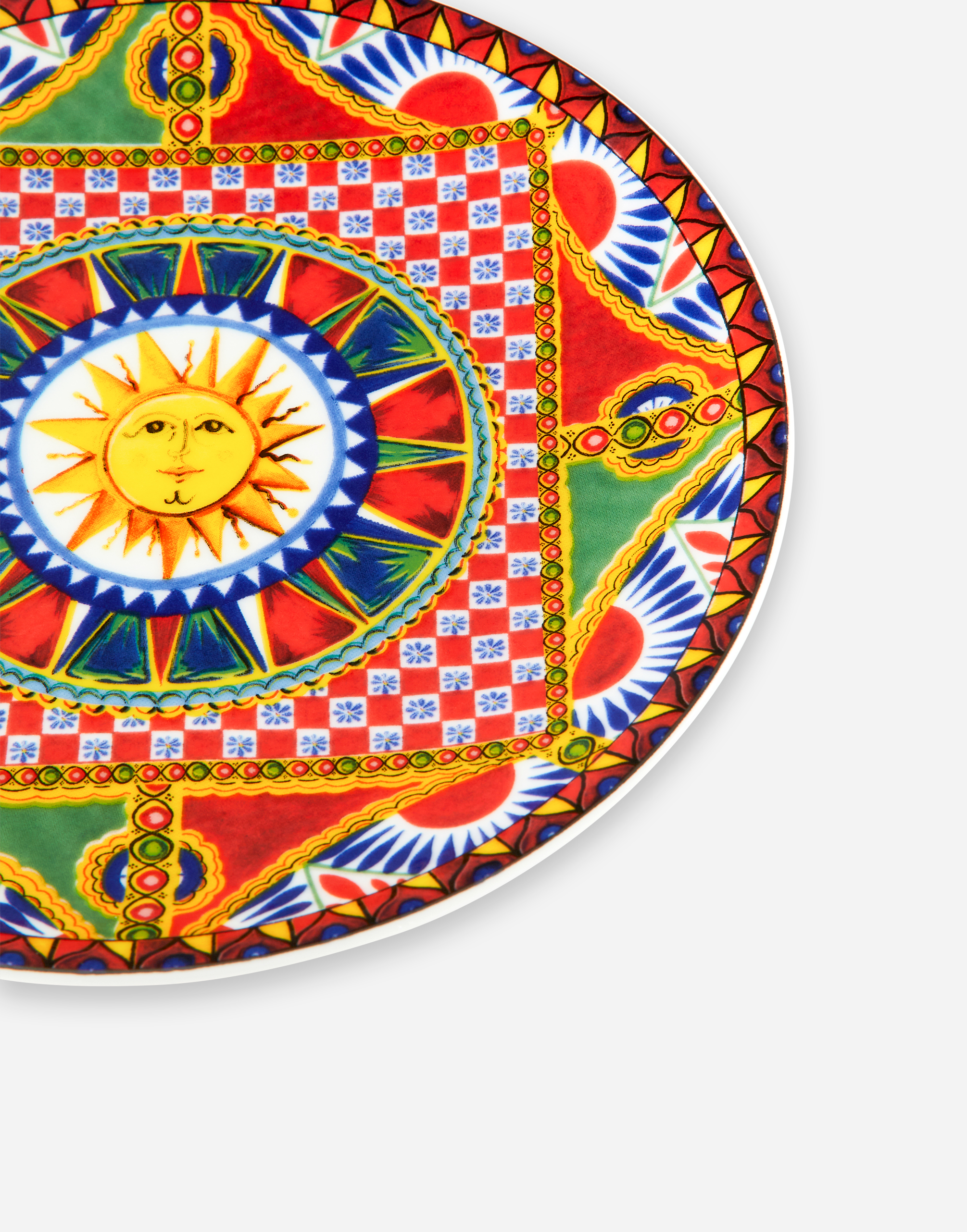 Dolce & Gabbana Set 2 Porcelain Dessert Plates In Multicolor