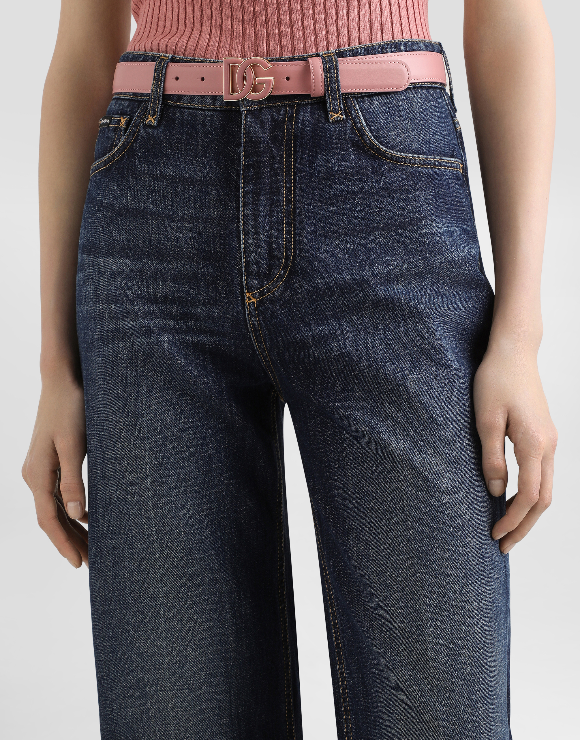 Dolce & Gabbana Dg Logo Belt In Pink