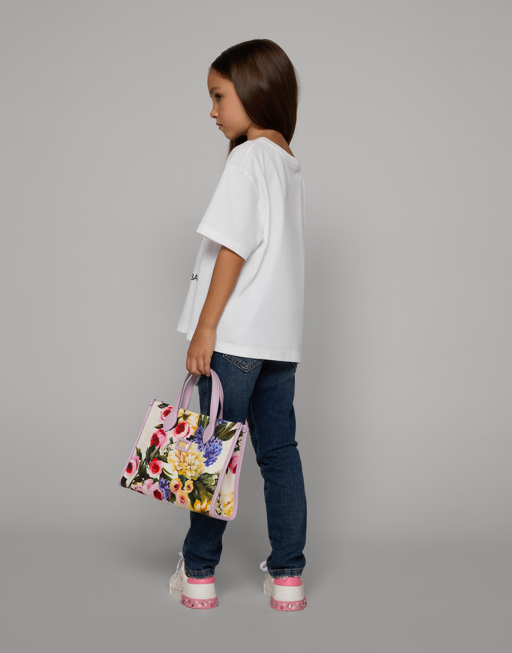 Jersey T-shirt with mixed floral print
