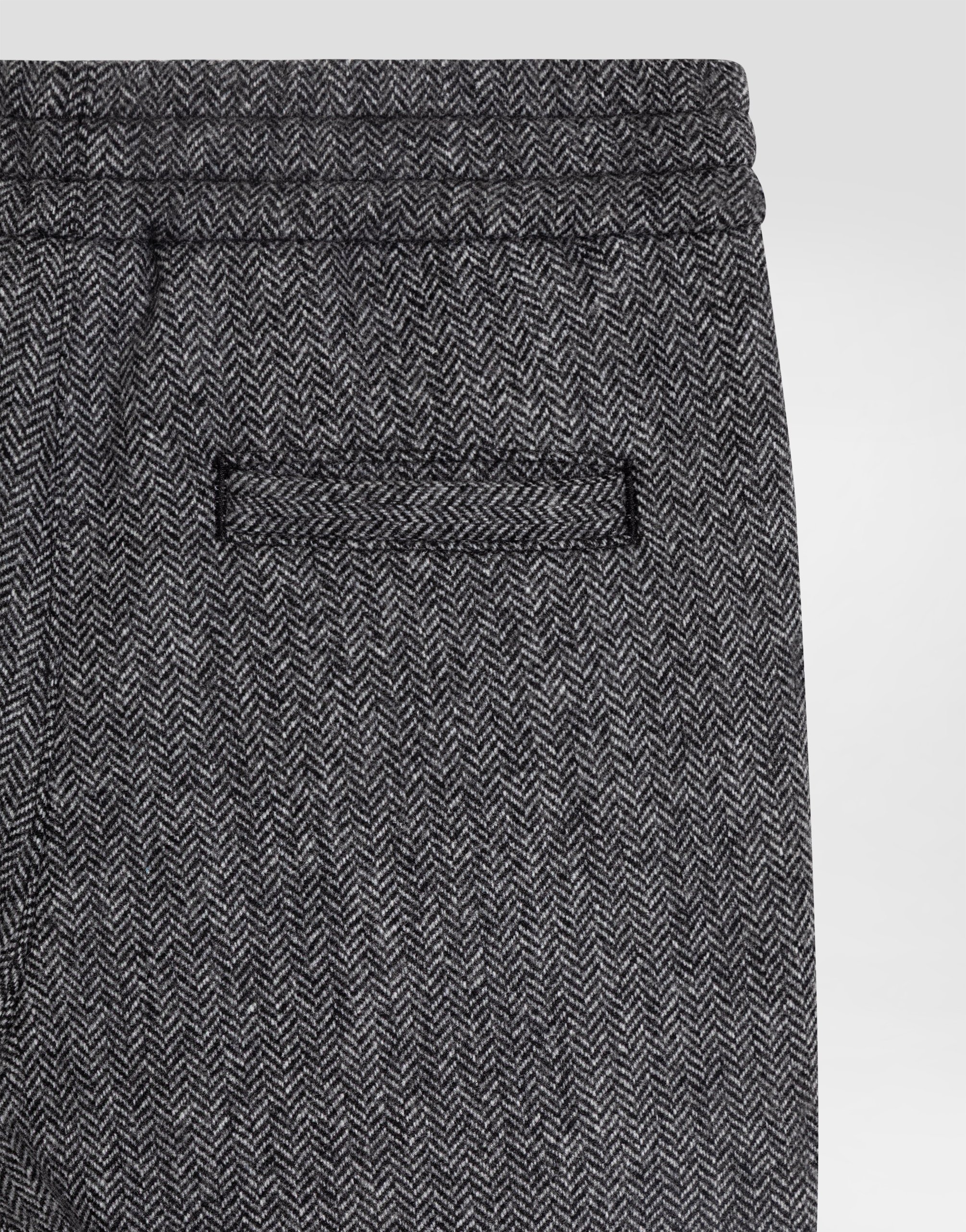 Wool blend herringbone trousers