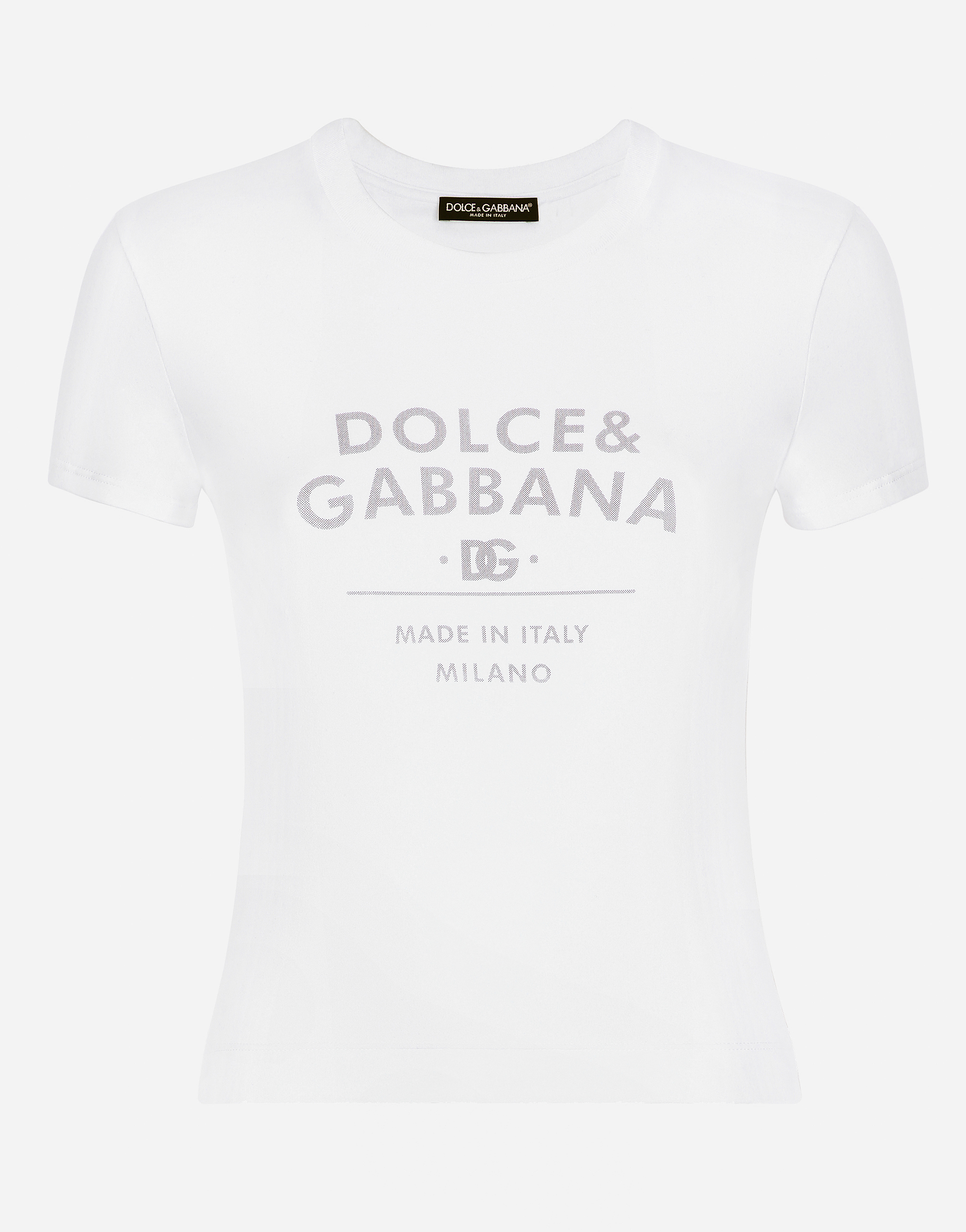 Dolce & Gabbana Logo Lettering-print Crewneck T-shirt In White