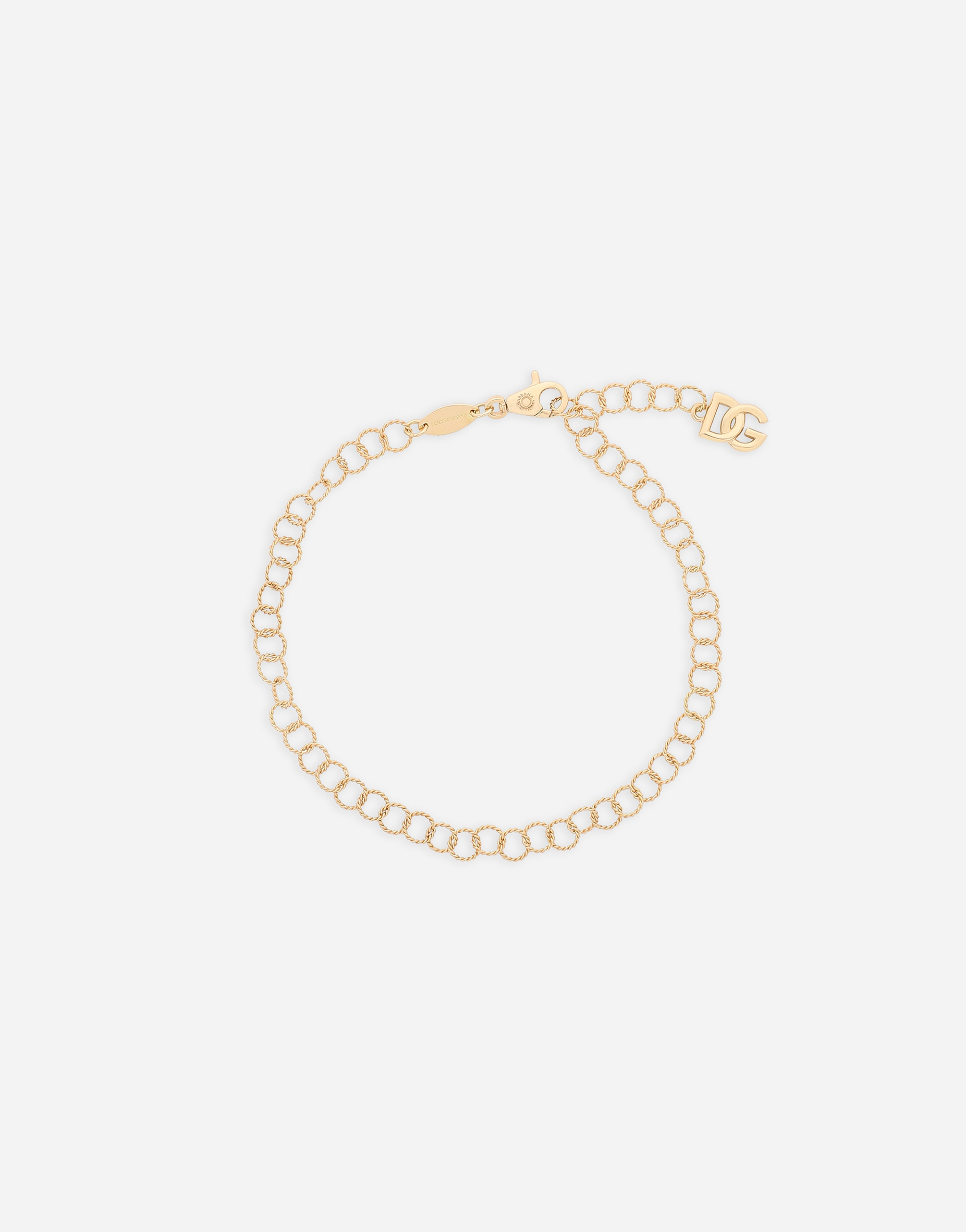 Dolce & Gabbana Rainbow Alphabet Twisted Wire Chain Bracelet In Yellow Gold 18kt - Woman Gold Gold Onesize