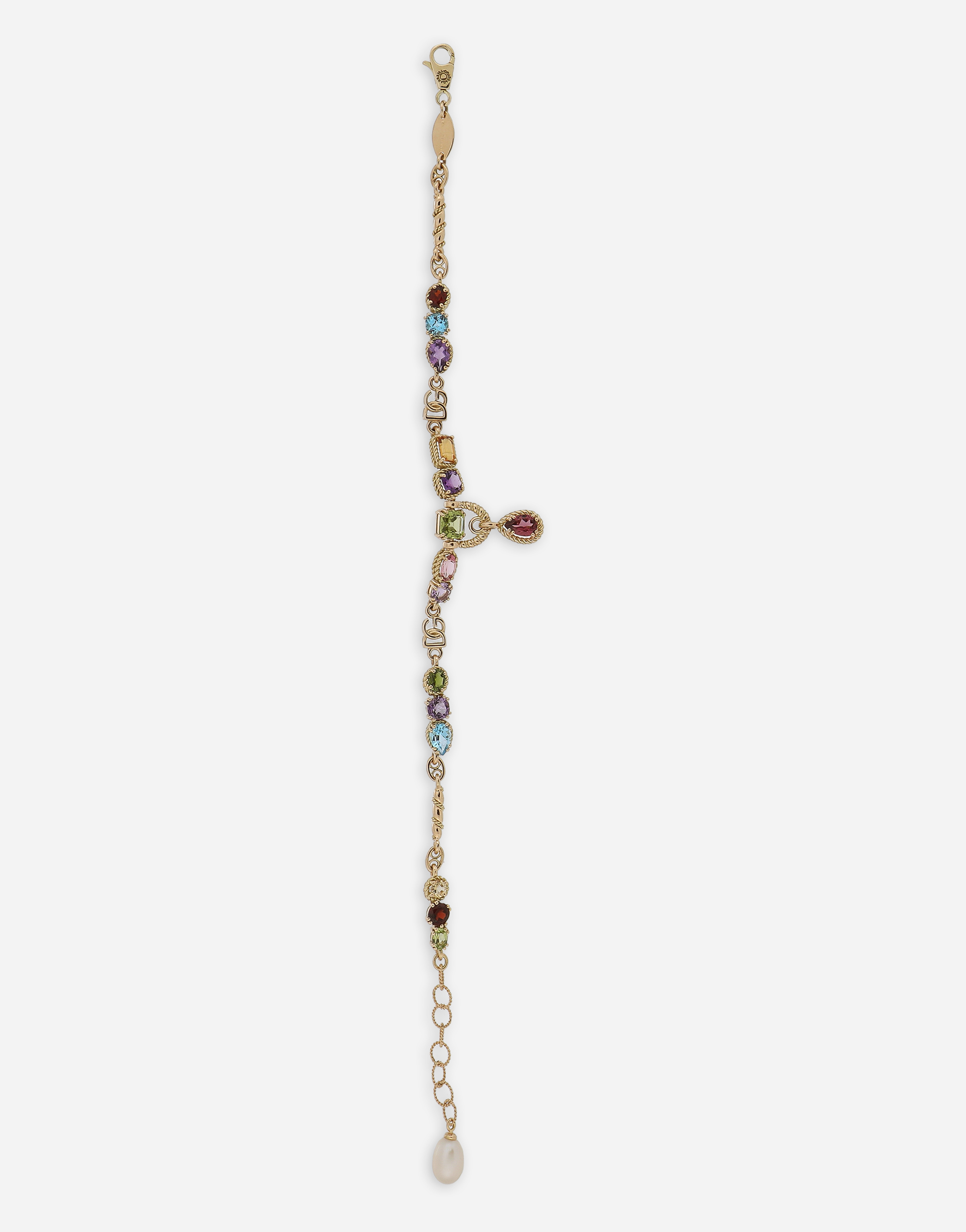 DOLCE & GABBANA 18KT YELLOW GOLD BRACELET WITH MUTLICOLORED FINE GEMSTONES