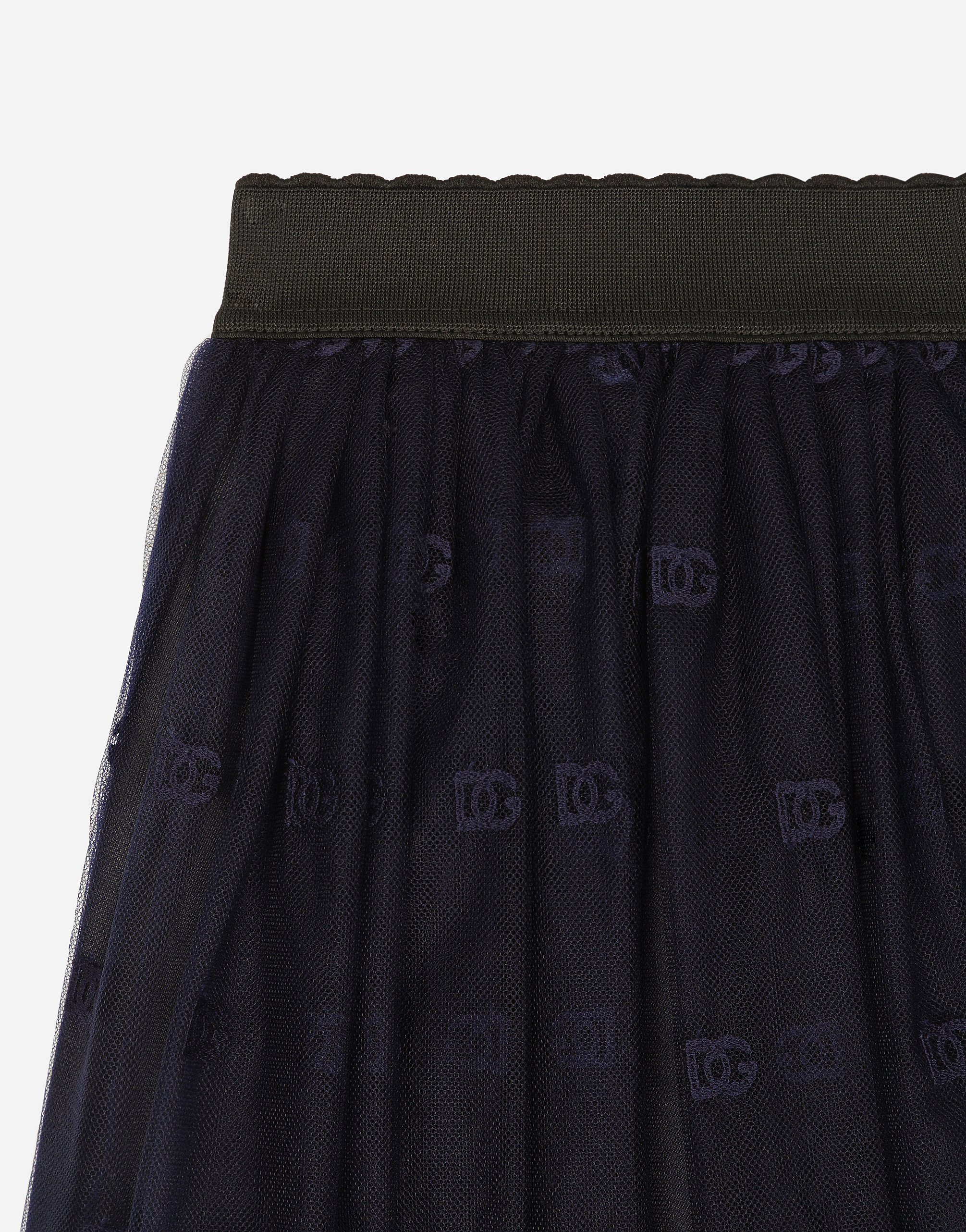 Dolce & Gabbana Embroidered Tulle Skirt In Blue