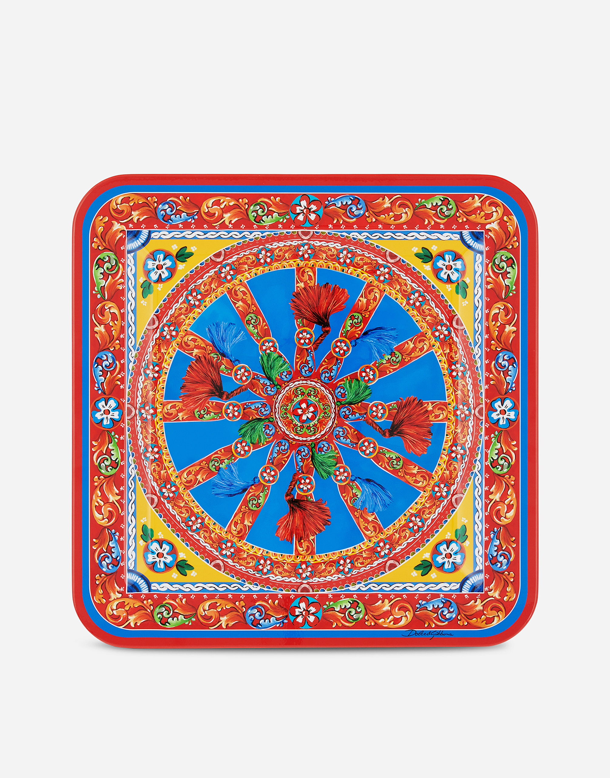 Dolce & Gabbana Wooden Tray Medium Multicolor Unisex Onesize In Multicolor