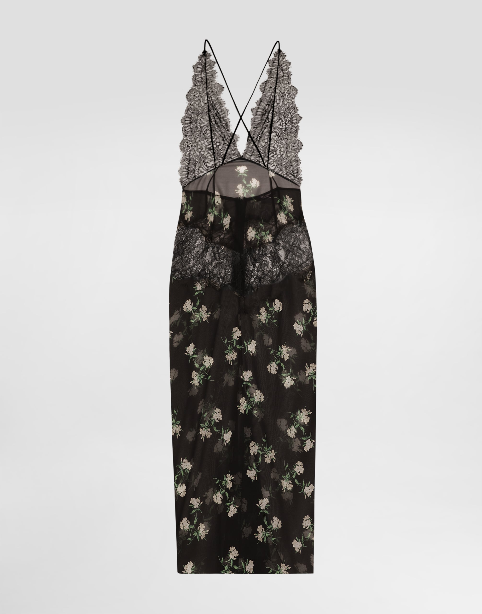 Violets-print dress with lace insert in Multicolor for Women