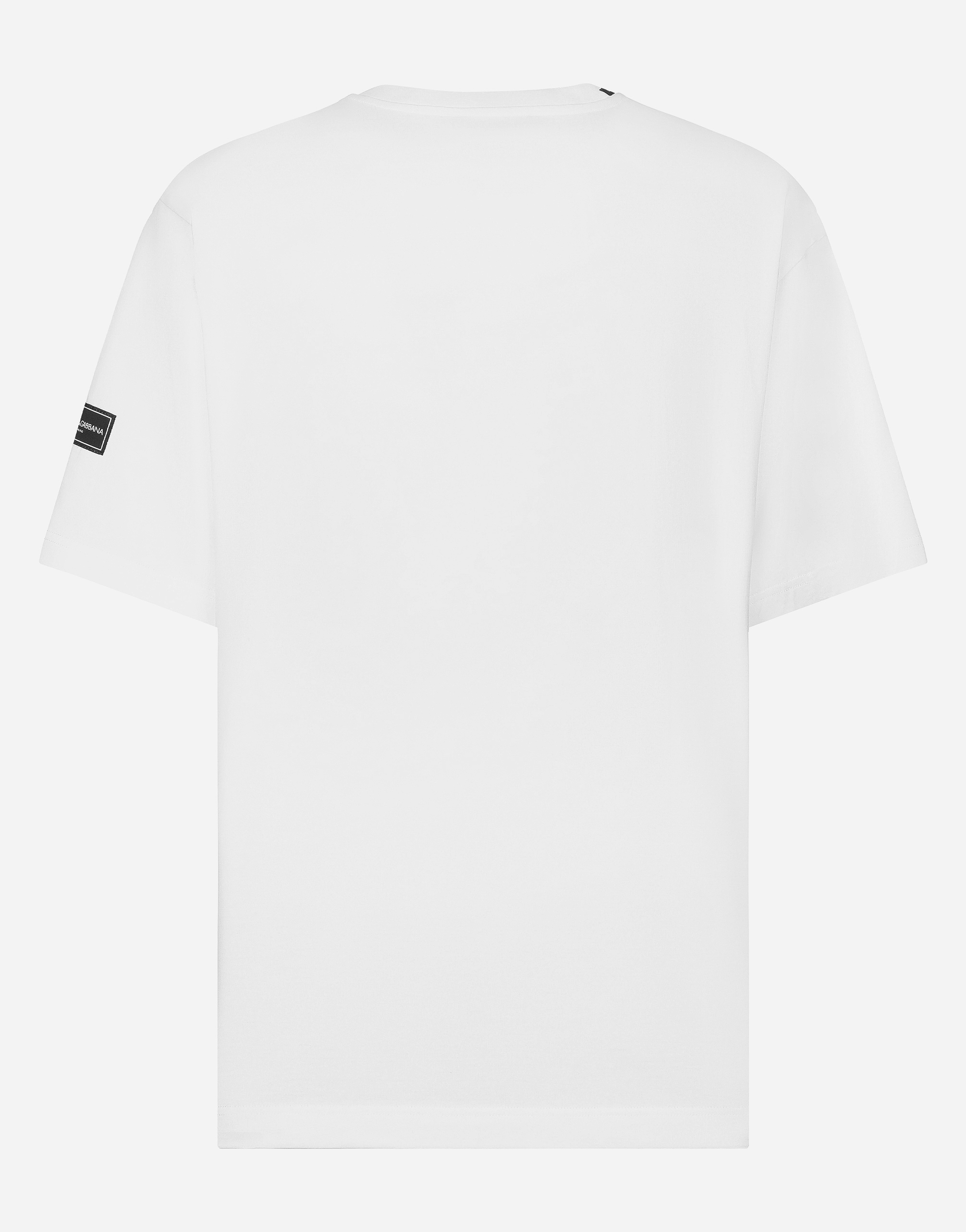 Dolce & Gabbana Short-sleeved T-shirt With Dg Logo Patch In White