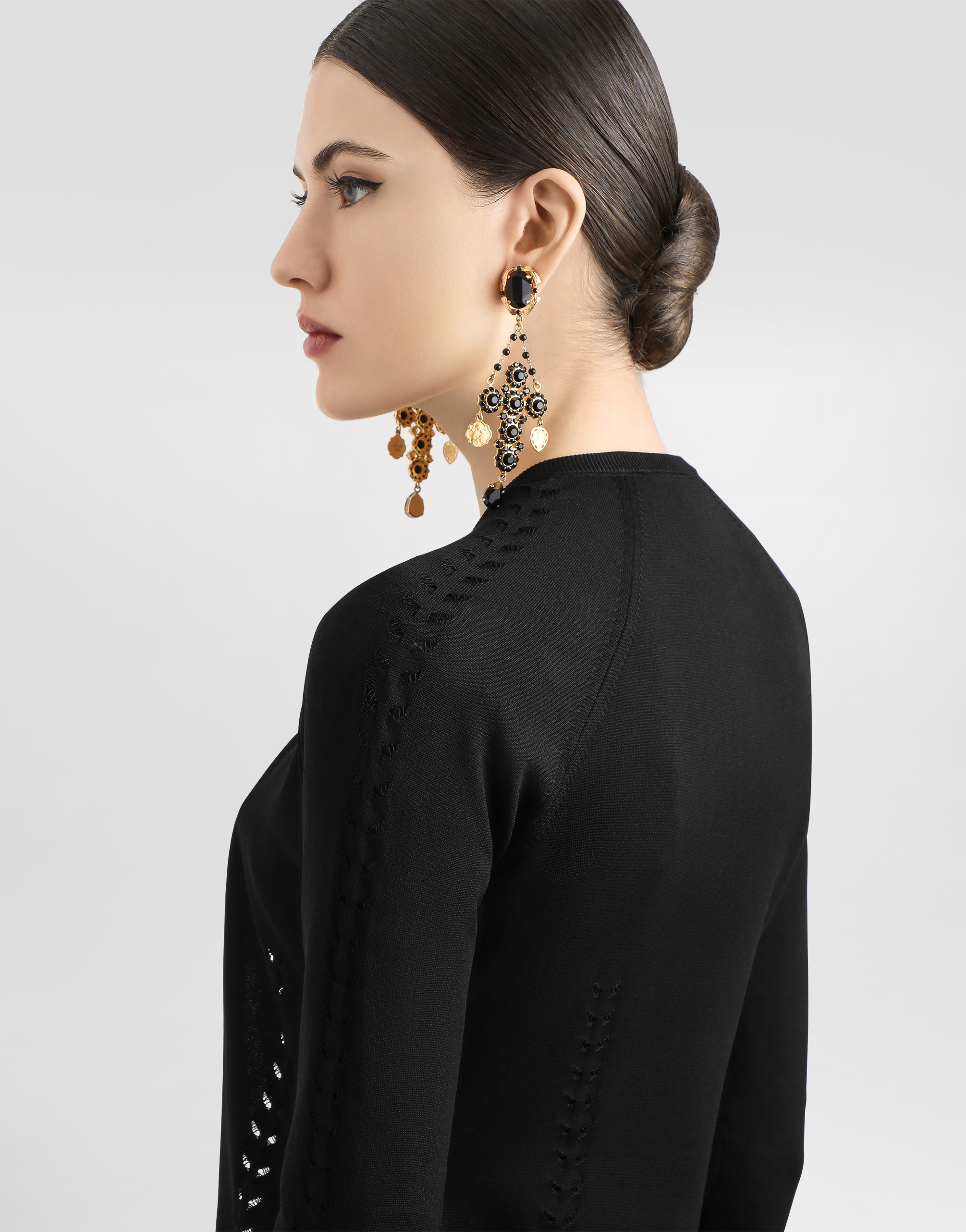 Dolce & Gabbana Viscose Cardigan In Black