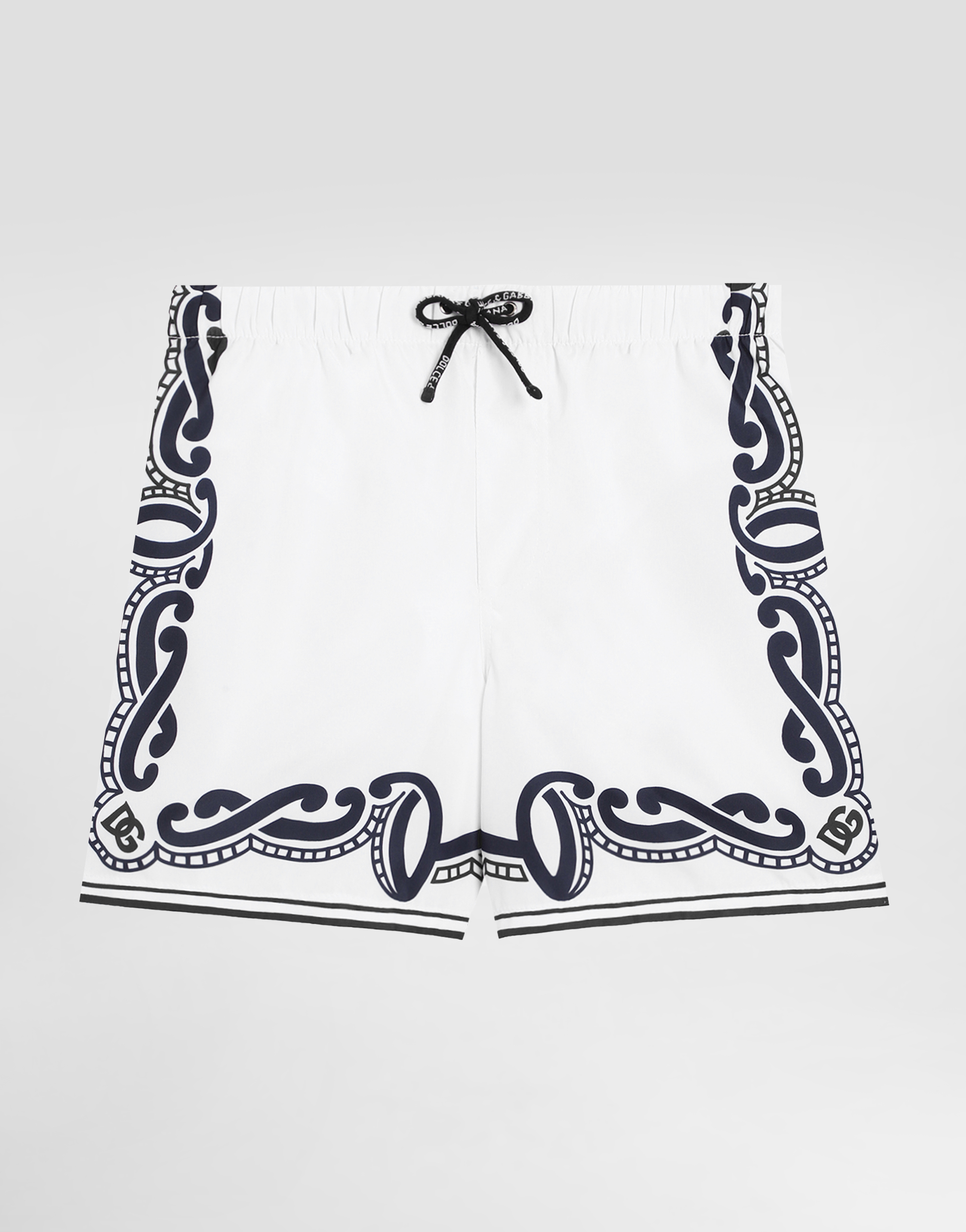 Dolce & Gabbana Fabric Swim Trunks With Bandanna Print - Man Beachwear Print 3