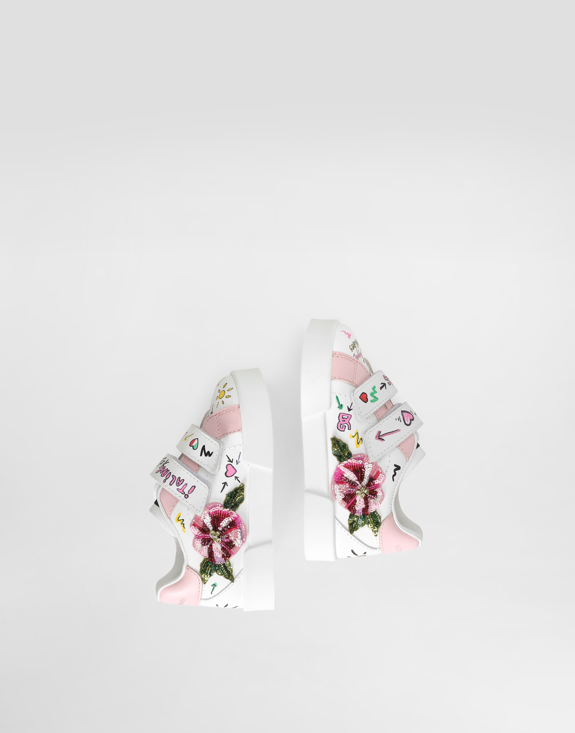 Printed calfskin Portofino Light sneakers