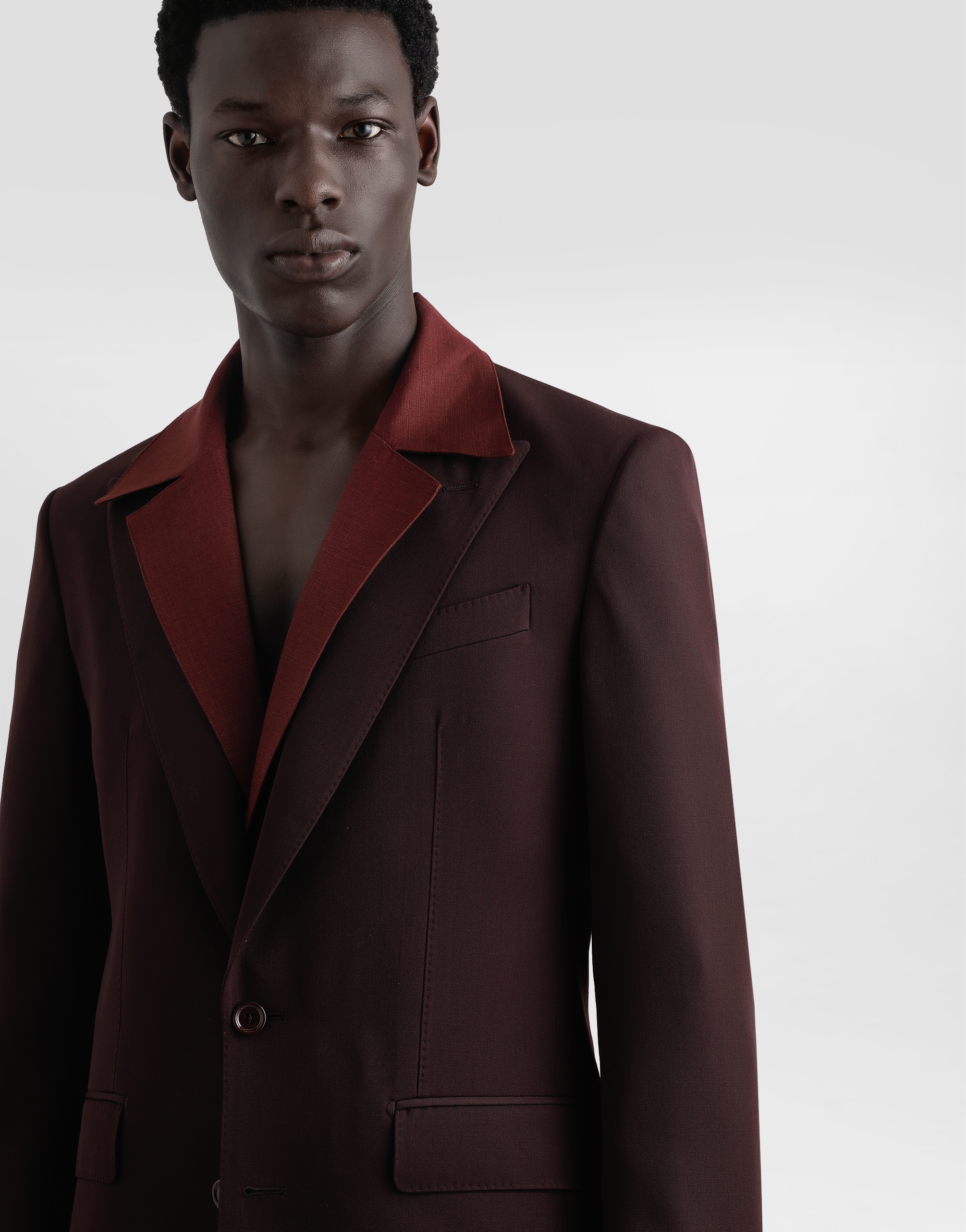 Single-breasted woolen jacket