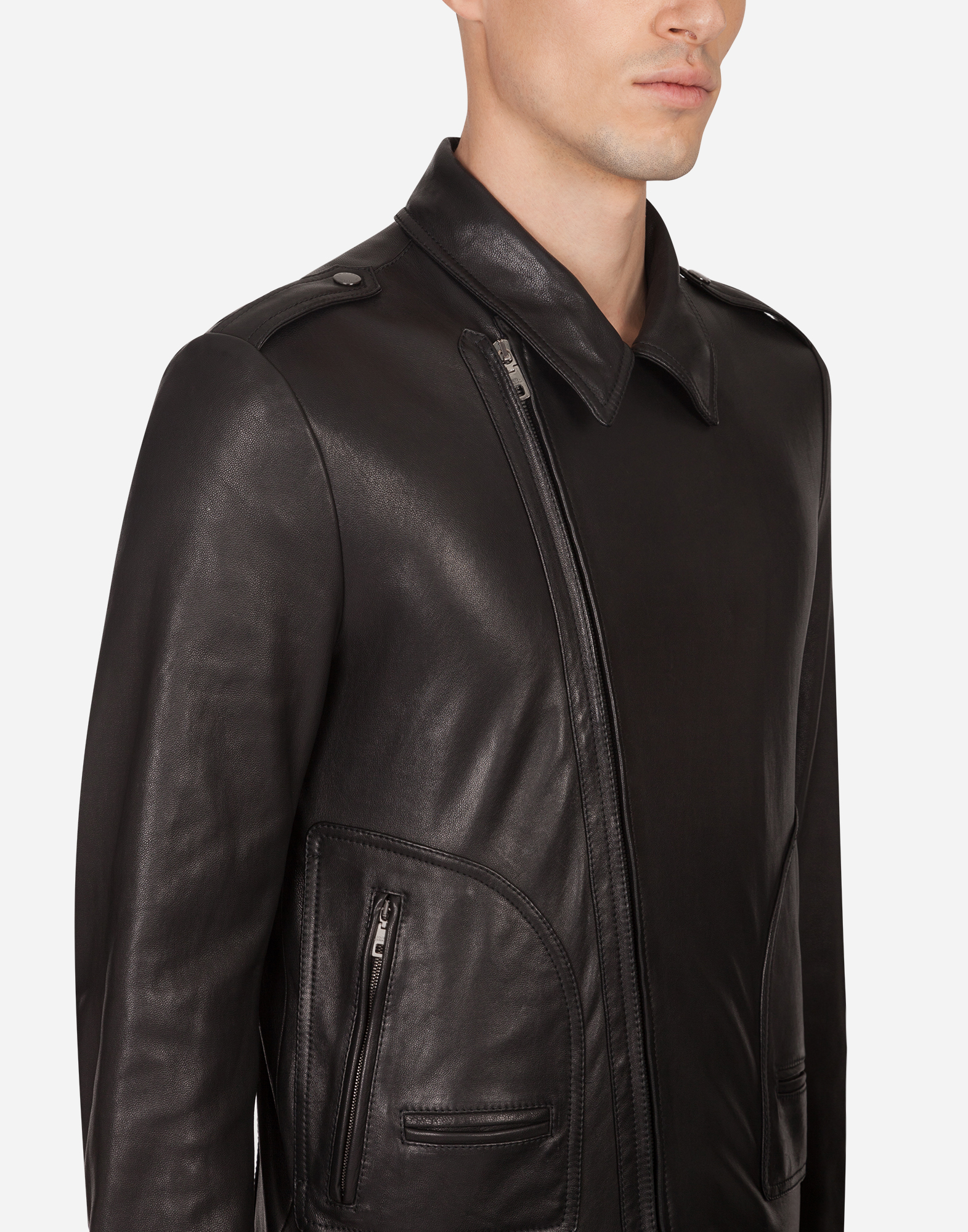 dolce gabbana leather jacket mens