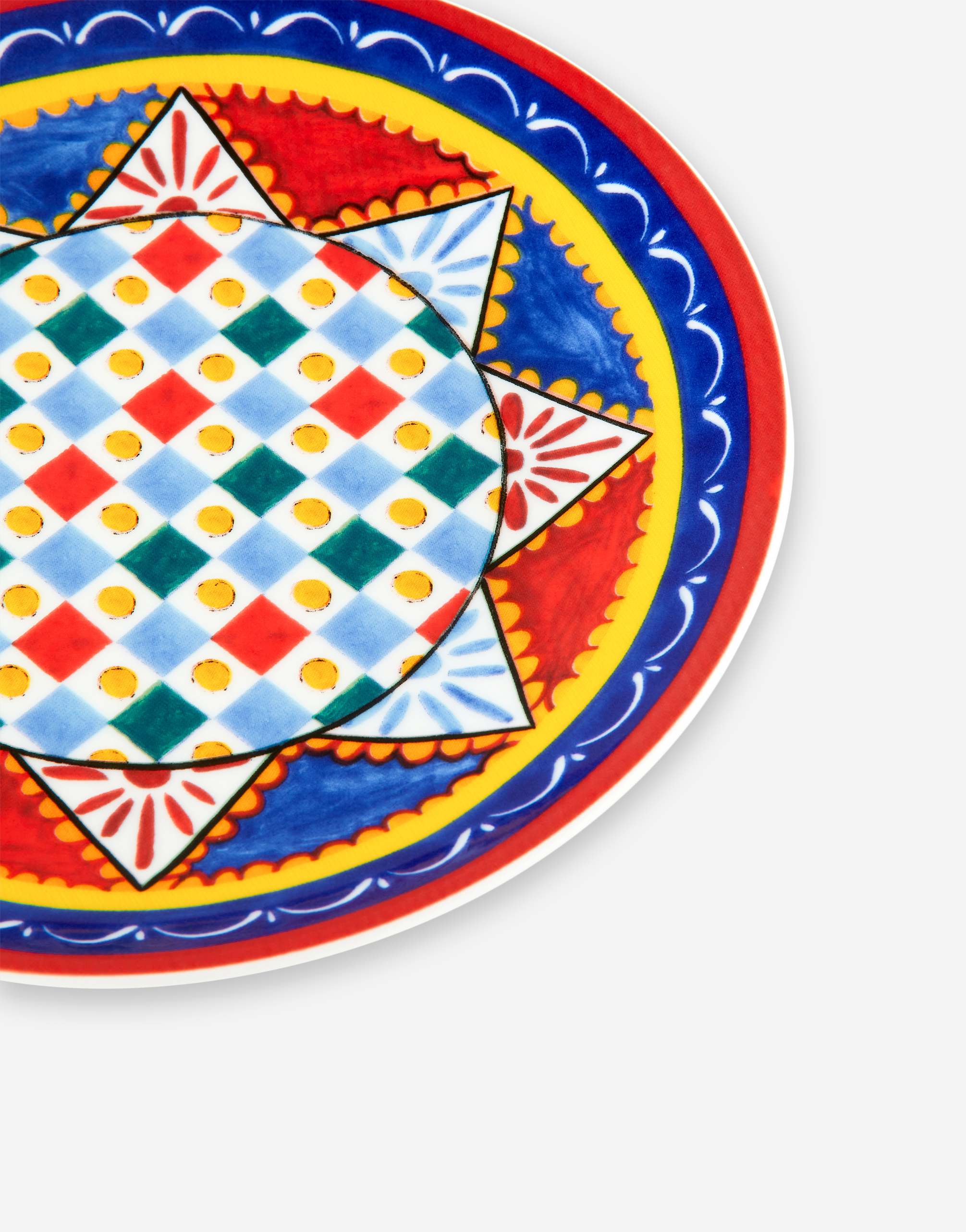 Dolce & Gabbana Set 2 Porcelain Dessert Plates In Multicolor