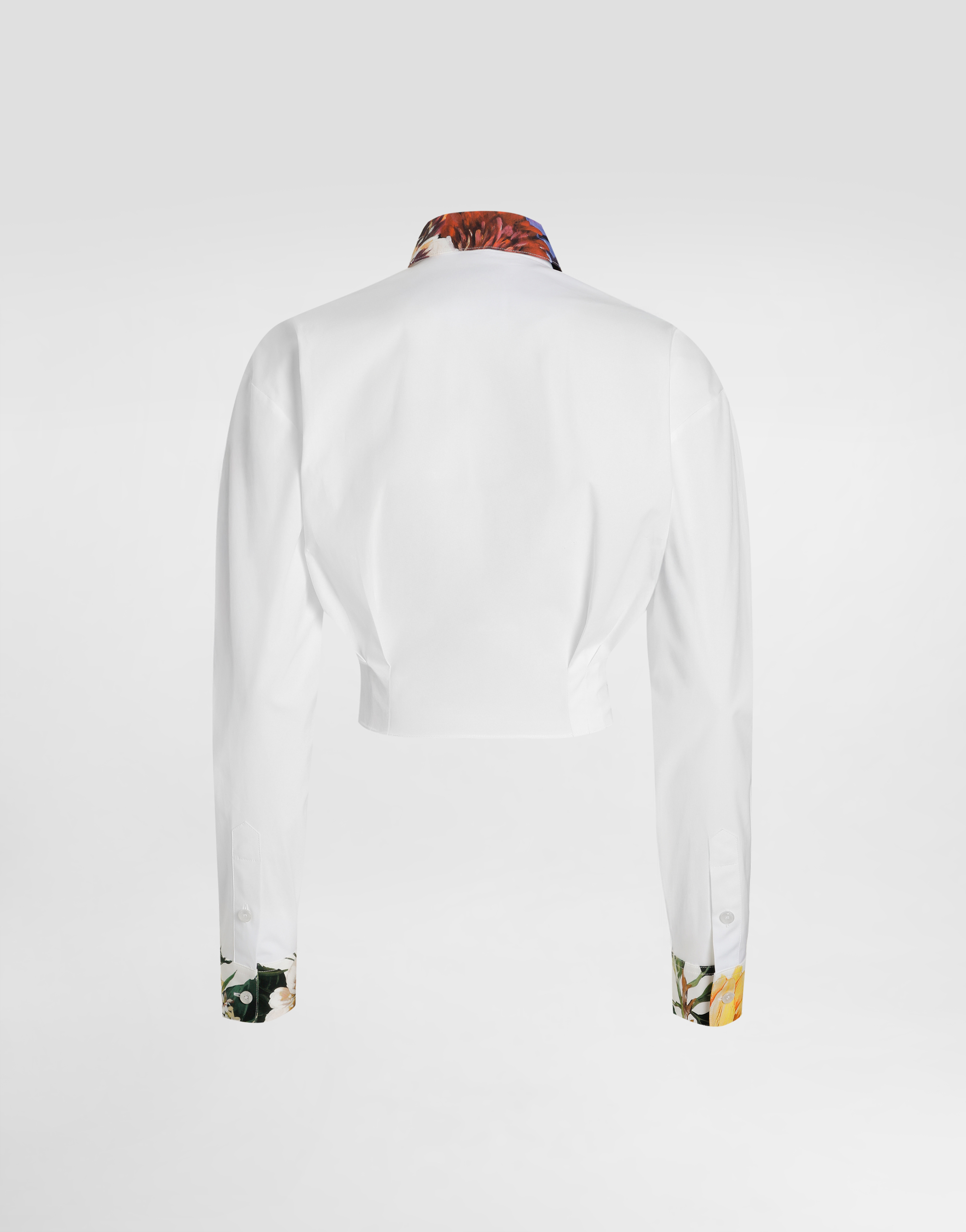 Bouquet-print poplin shirt