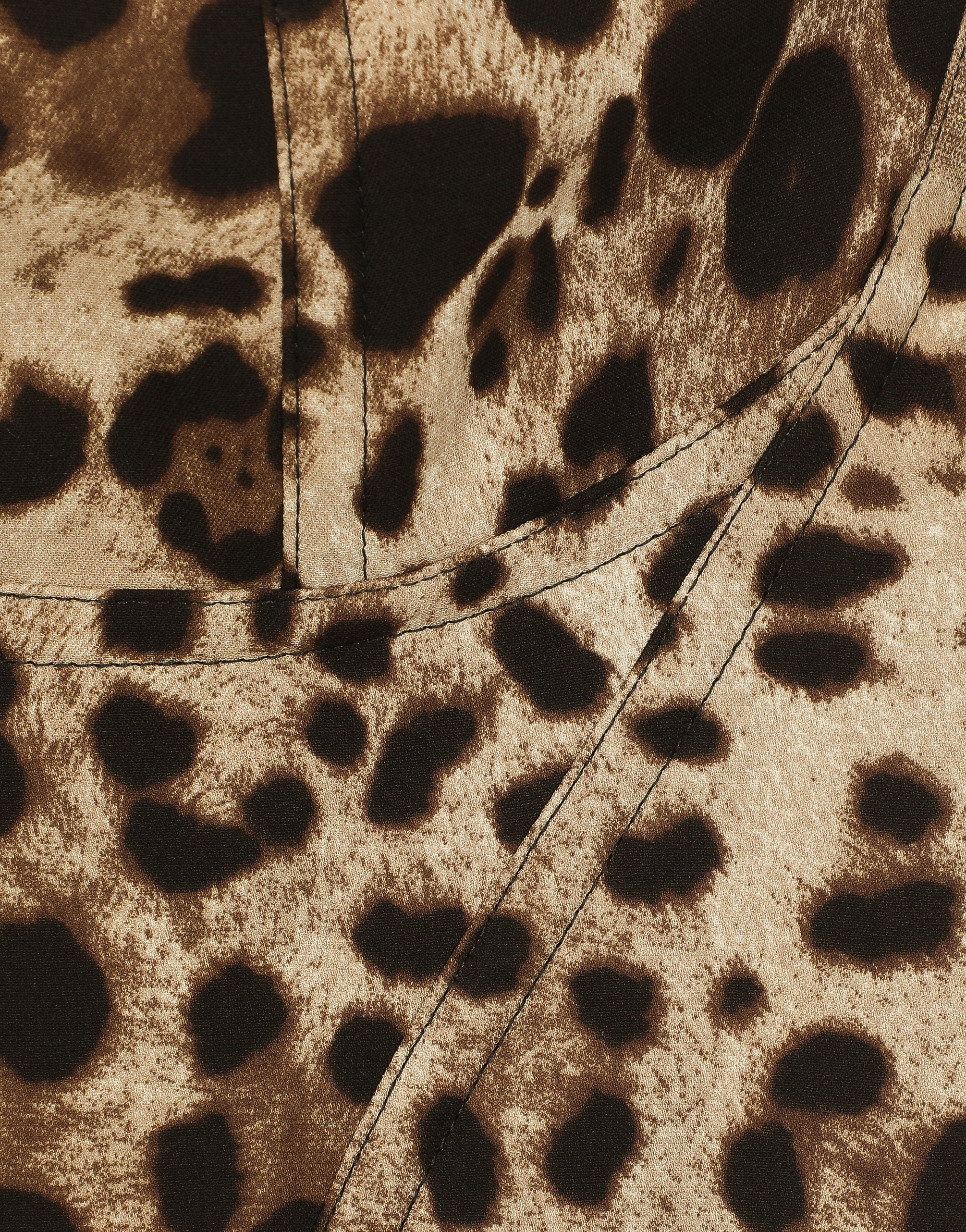 Dolce & Gabbana Leopard-print Charmeuse Bustier Top In Animal Print