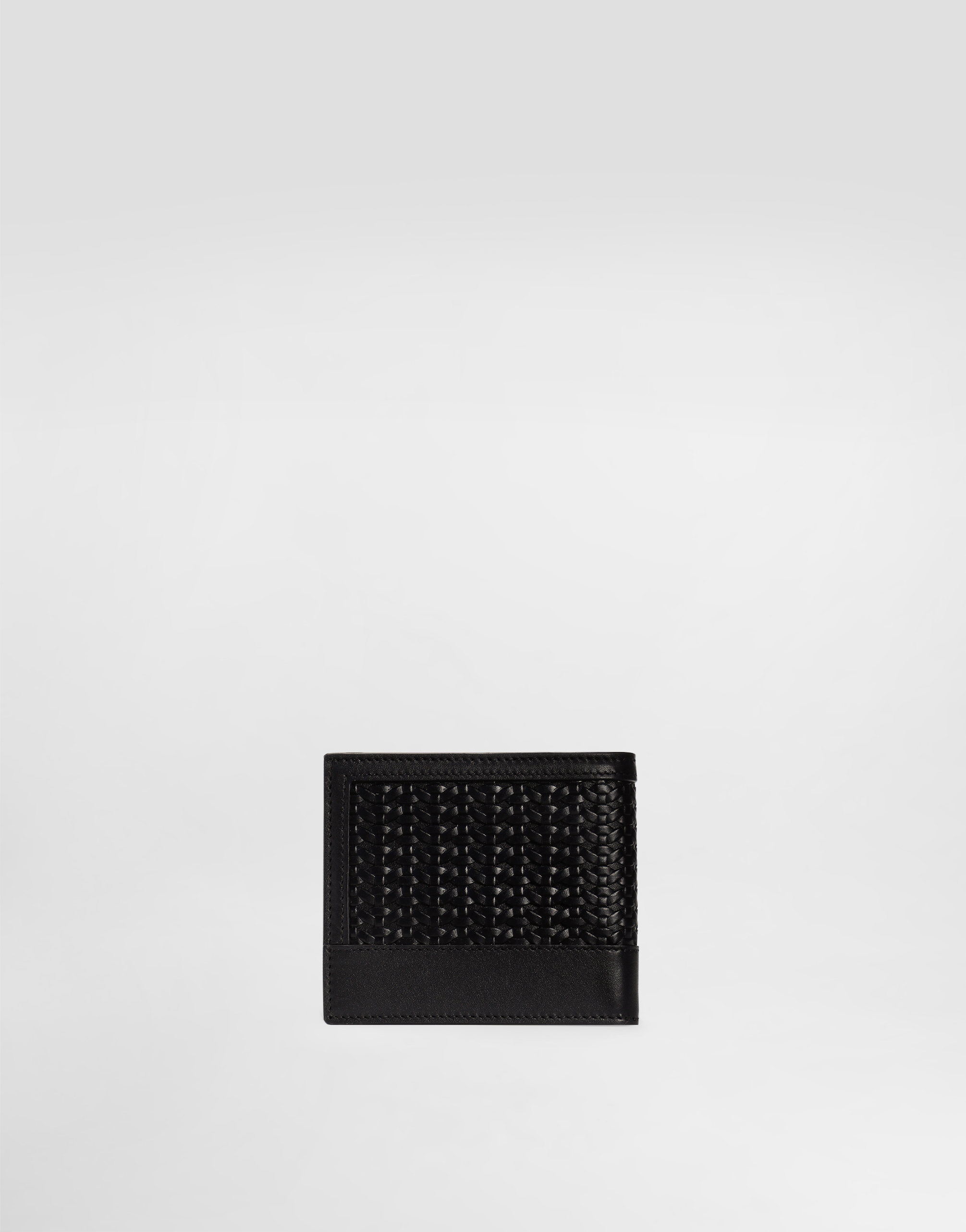  Dolce & Gabbana Woven Plongé Calfskin Wallet - Homme Portefeuilles Et Petite Maroquinerie Noir Onesize 