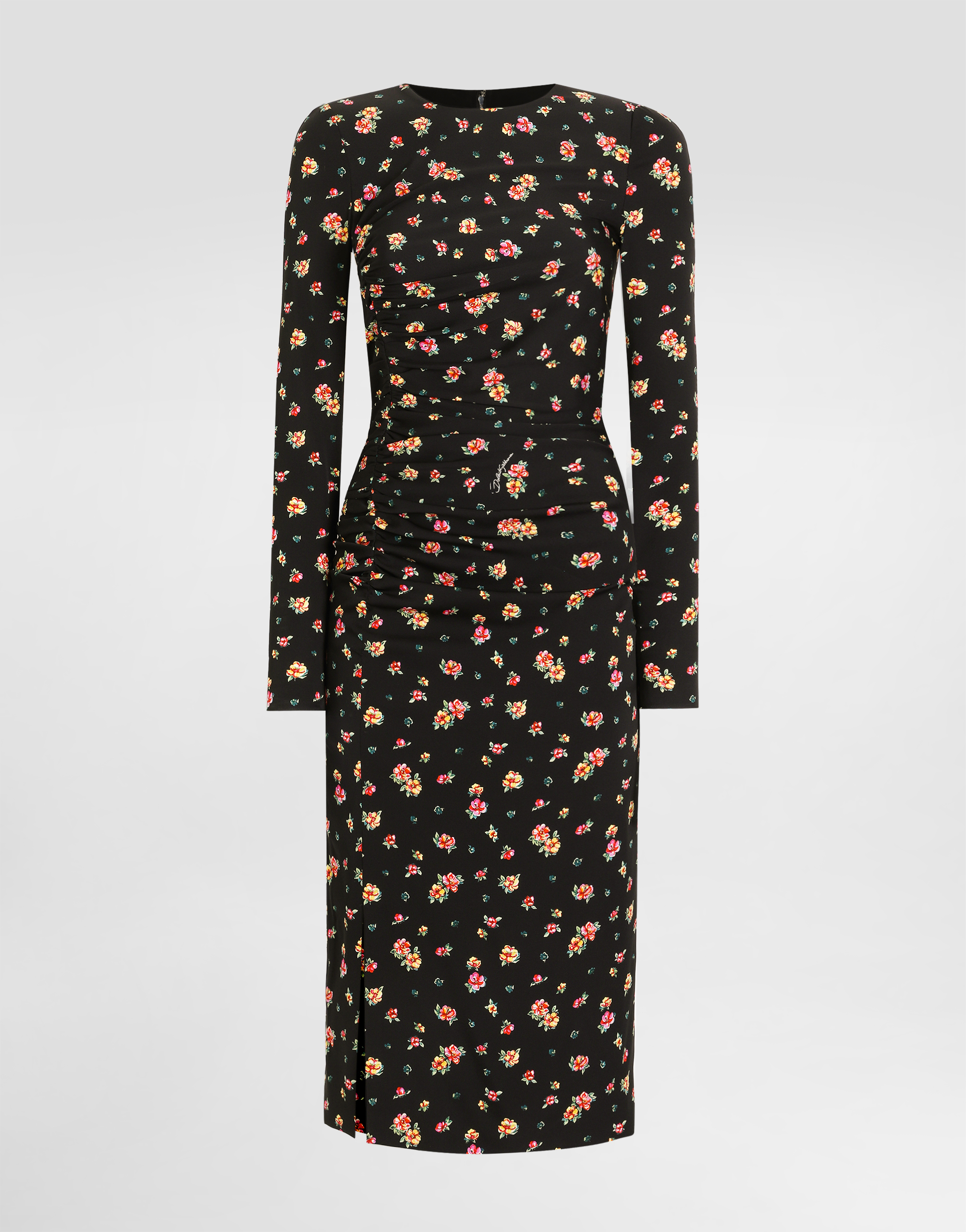 Small floral-print charmeuse dress