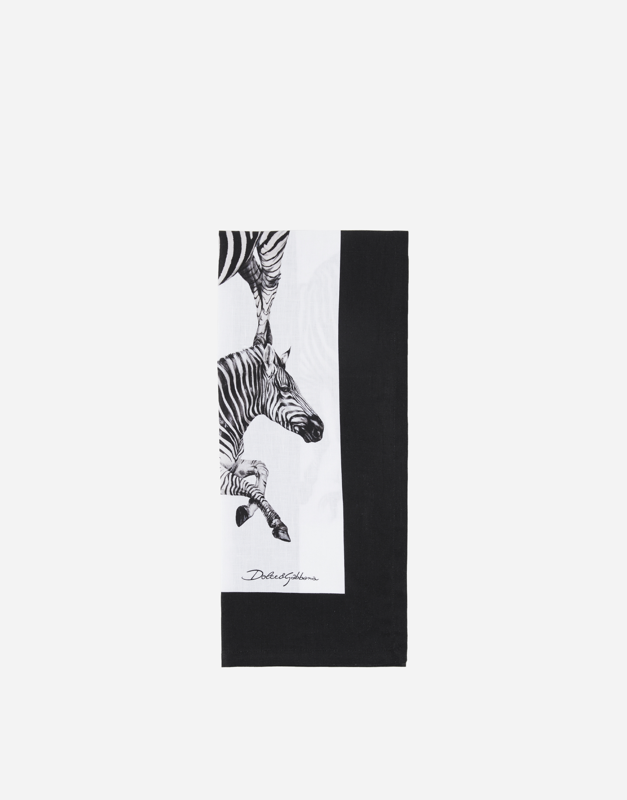 Dolce & Gabbana Set Of 2 Linen Napkins In Multicolor