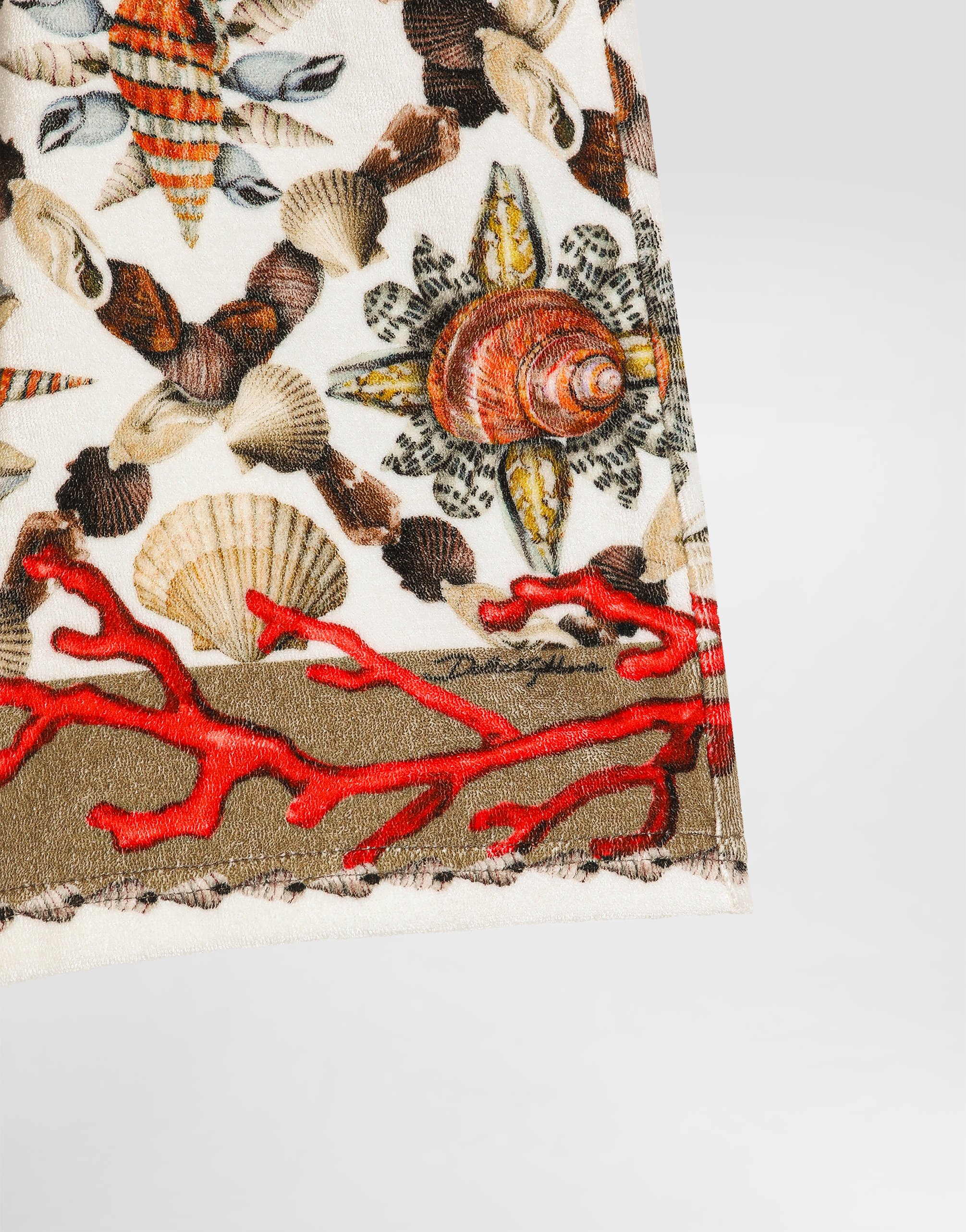 Shell-print cotton terry bermuda shorts