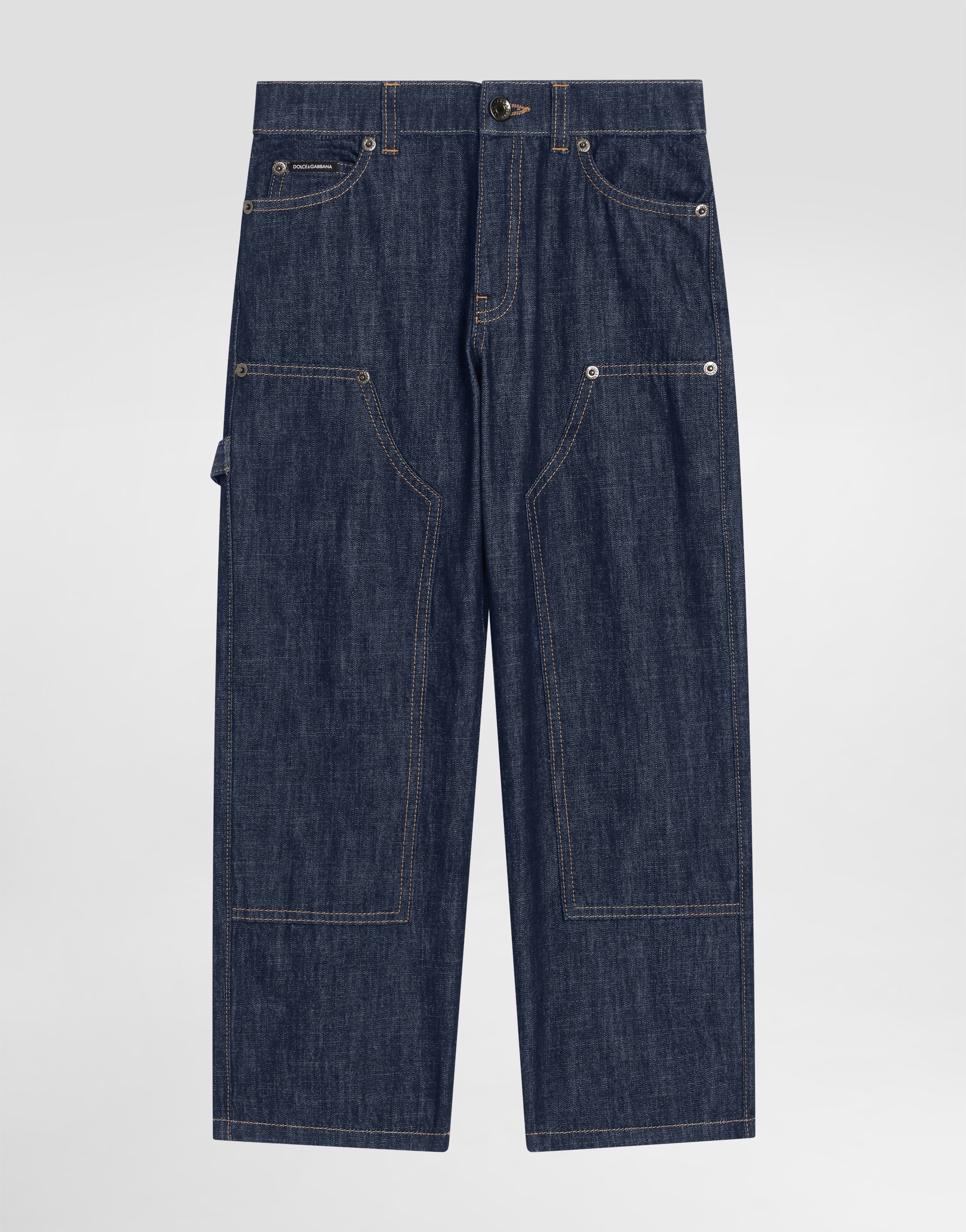 5-pocket denim jeans with branded tag