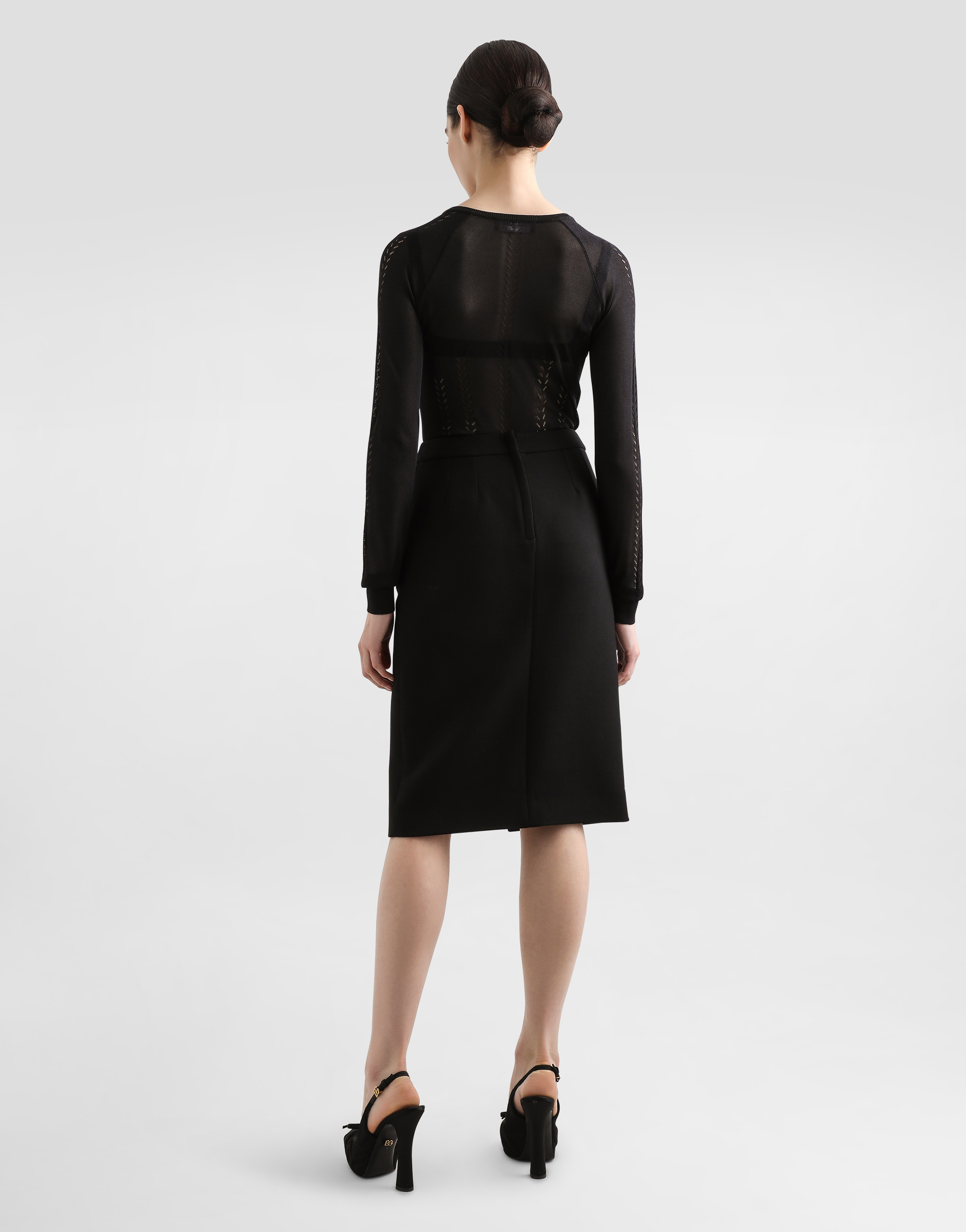 Dolce & Gabbana Silk V-neck Sweater In Black