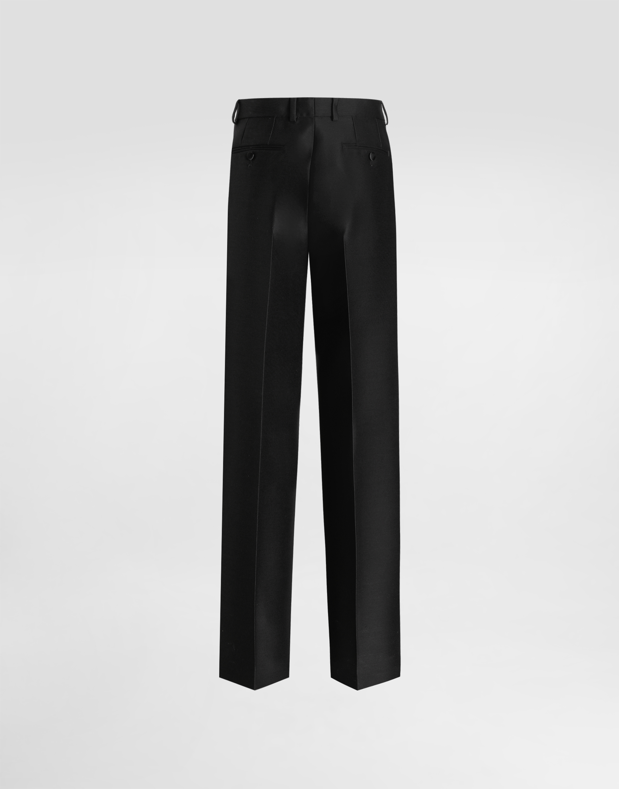 Dolce & Gabbana Wool And Silk Faille Trousers In Black