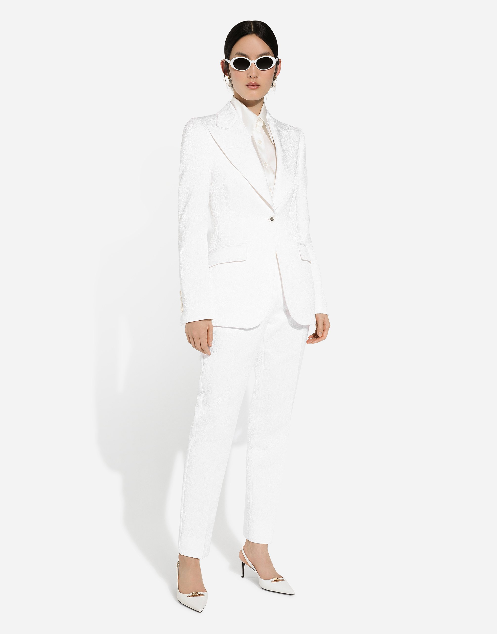 Single-breasted brocade Turlington blazer