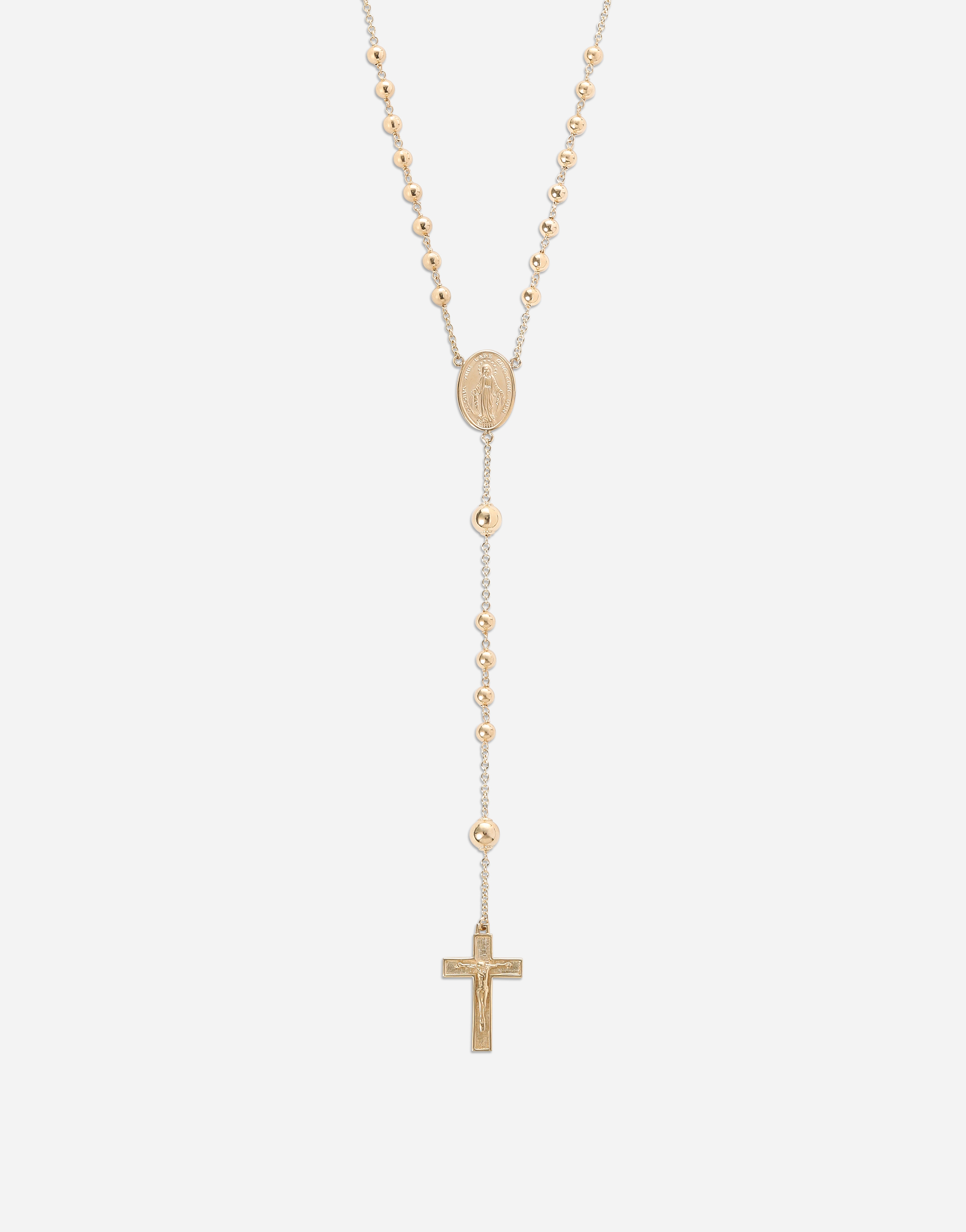 Shop Dolce & Gabbana Tradition Yellow Gold Rosary Necklace