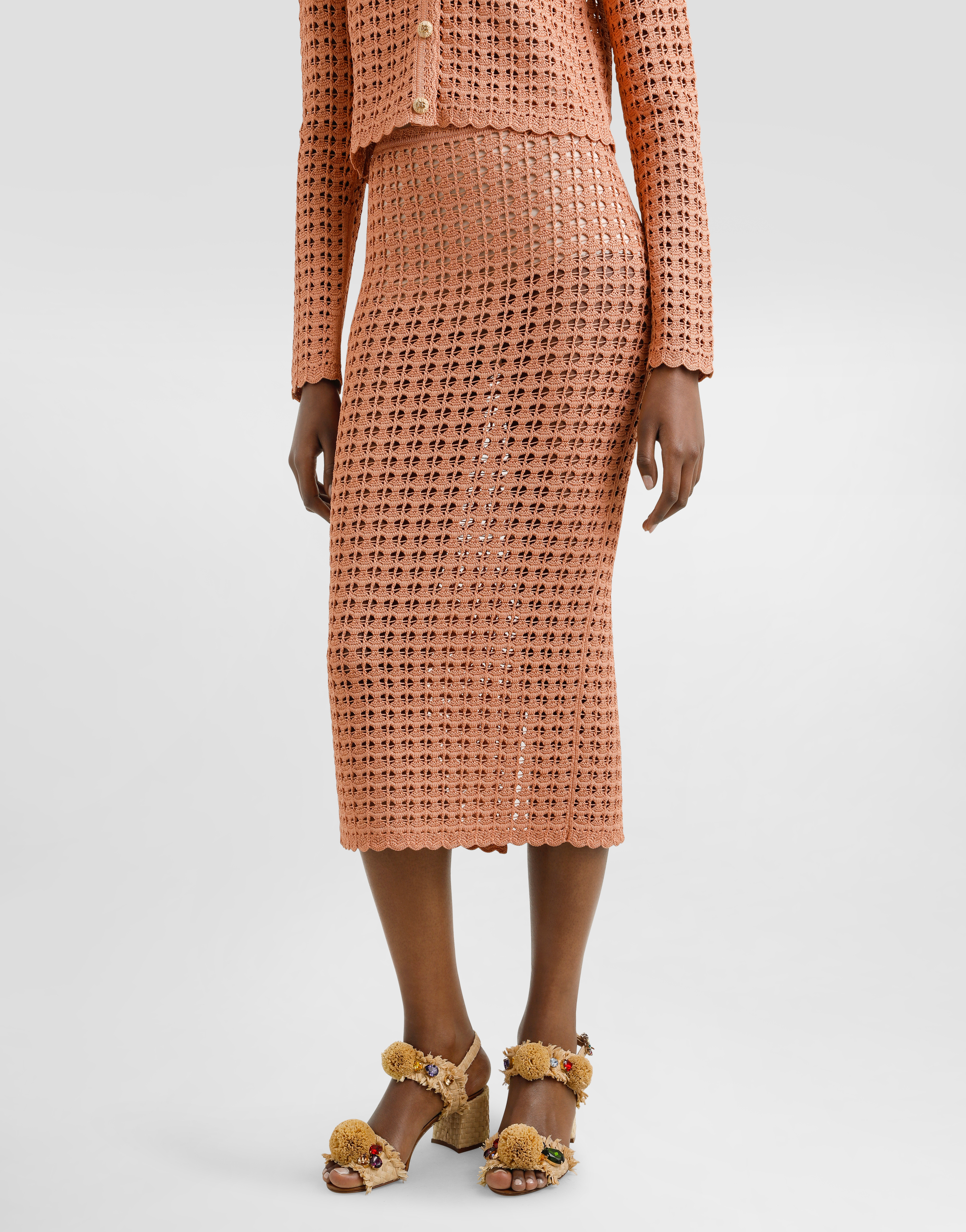 Dolce & Gabbana Crochet-knit Midi Skirt