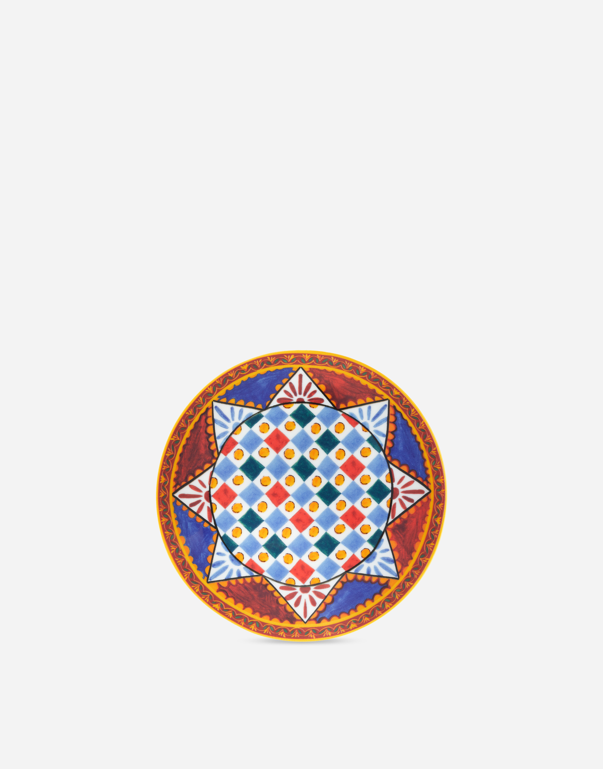Dolce & Gabbana Set 2 Porcelain Bread Plates In Multicolor