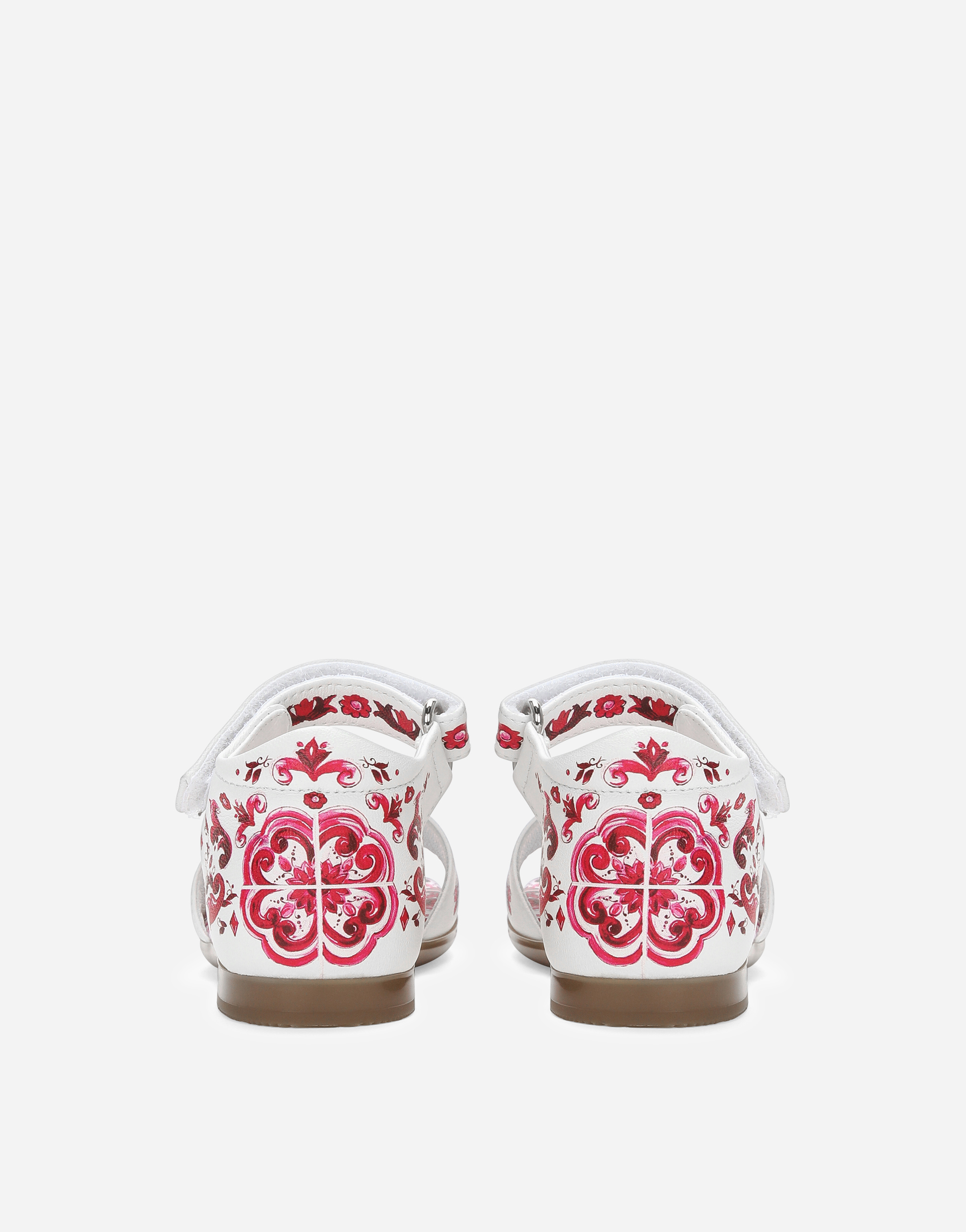 Shop Dolce & Gabbana Printed Nappa Lambskin Sandals In Multicolor