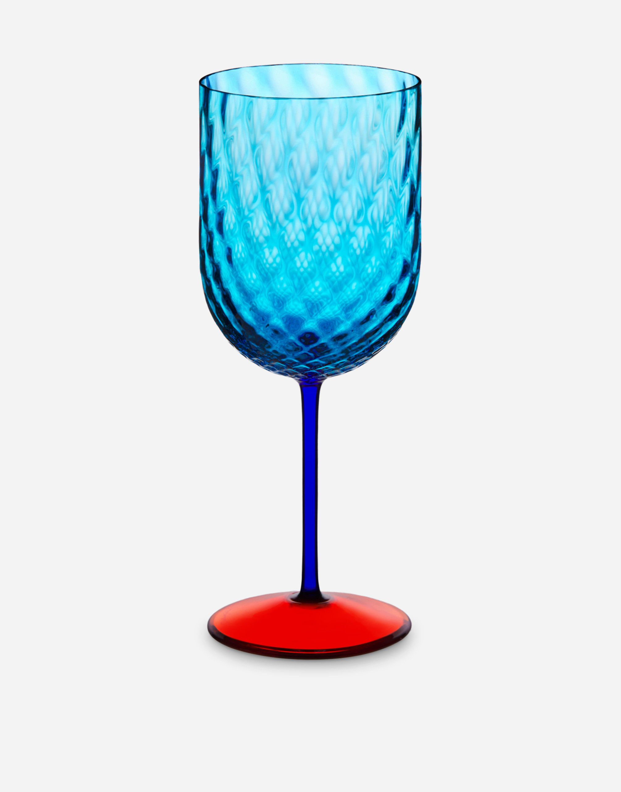 Dolce & Gabbana Hand-blown Murano Red Wine Glass In Multicolor