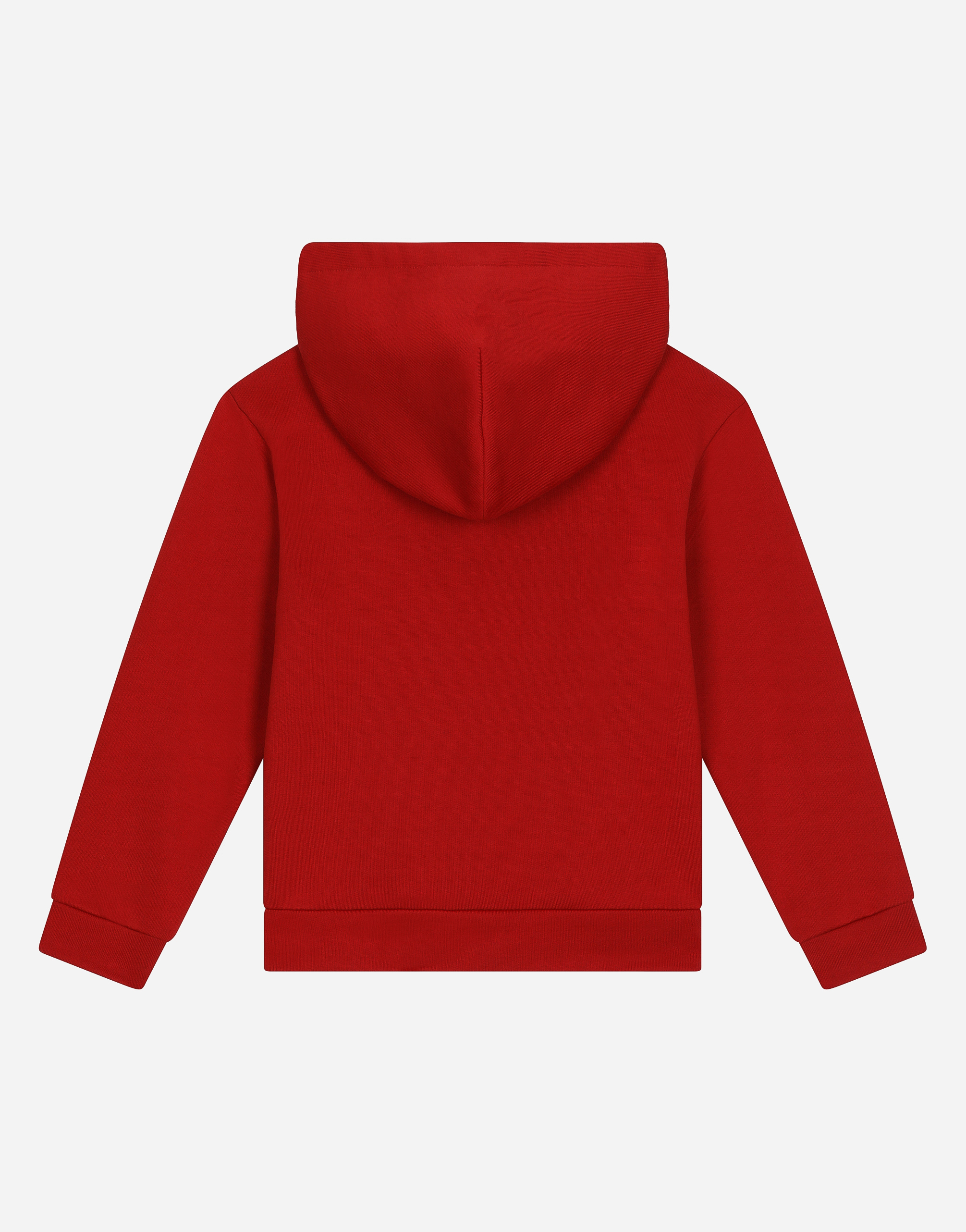 Dolce & Gabbana Jersey Hoodie With Dg Logo In Red