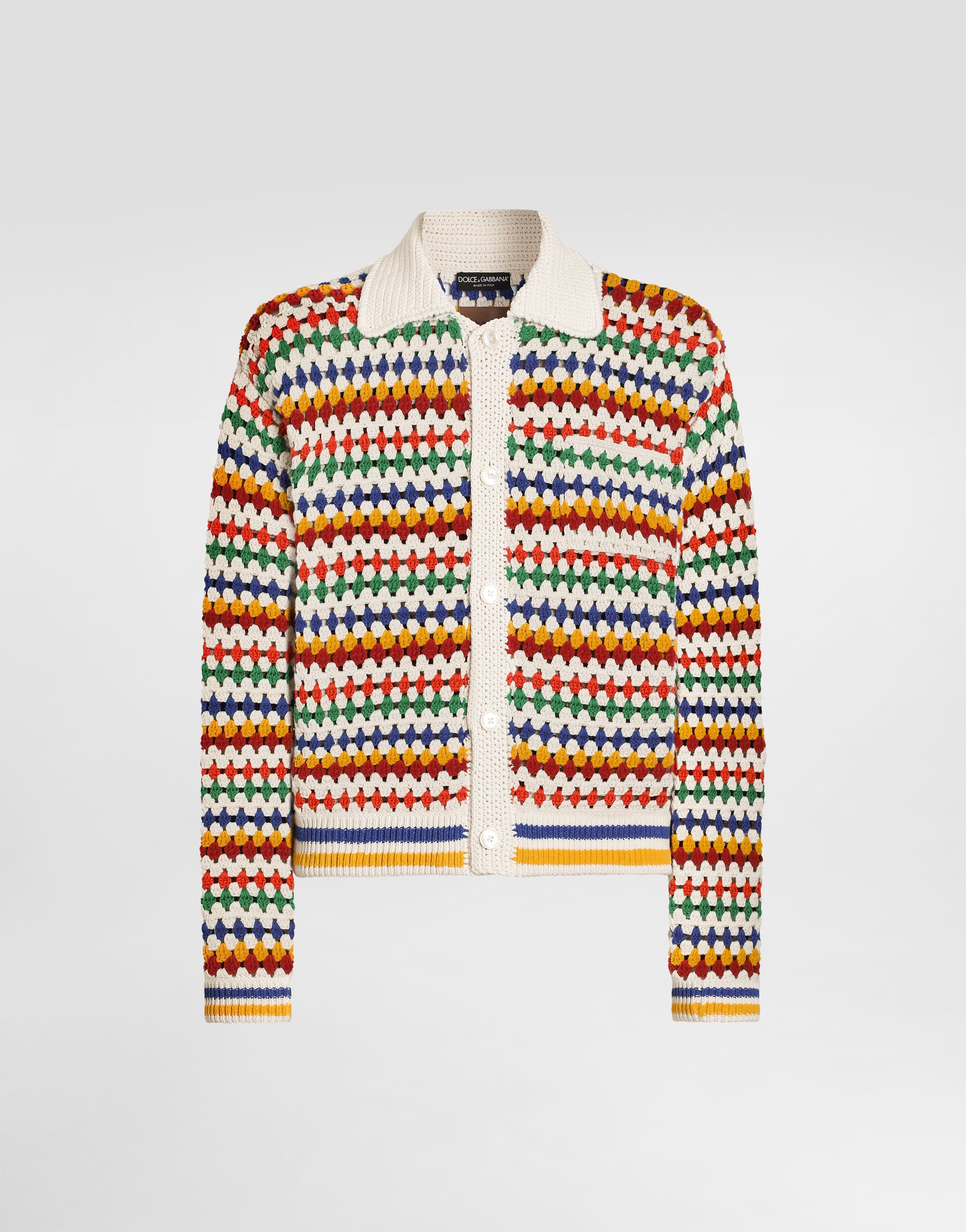 Crochet bomber jacket in Multicolor for Men | Dolce&Gabbana® US