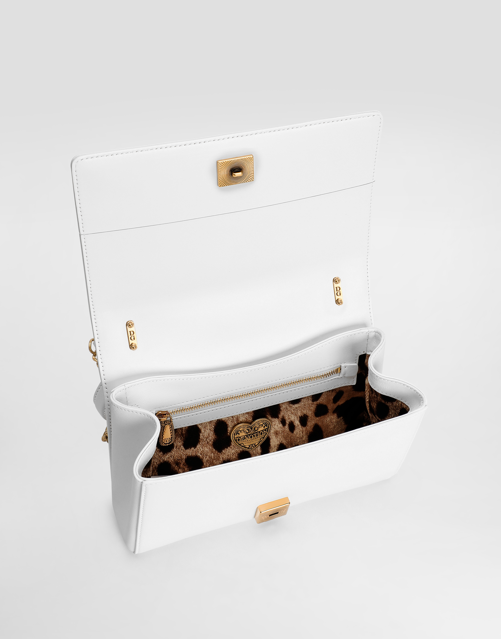 Dolce & Gabbana Medium Devotion Bag In Quilted Nappa Leather In White