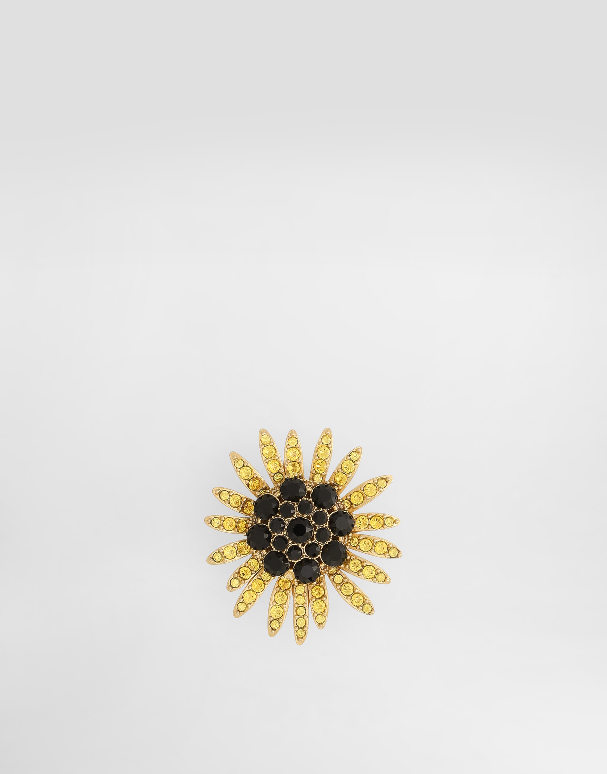Goldのメンズ ラインストーン フローラル ブローチ | Dolce&Gabbana®