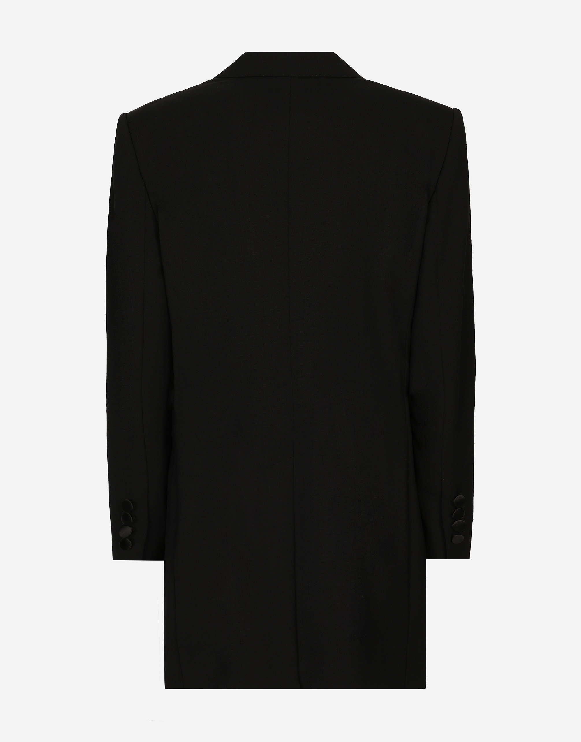 Dolce & Gabbana Padded Shoulders Double-breasted Tuxedo Jacket In Black