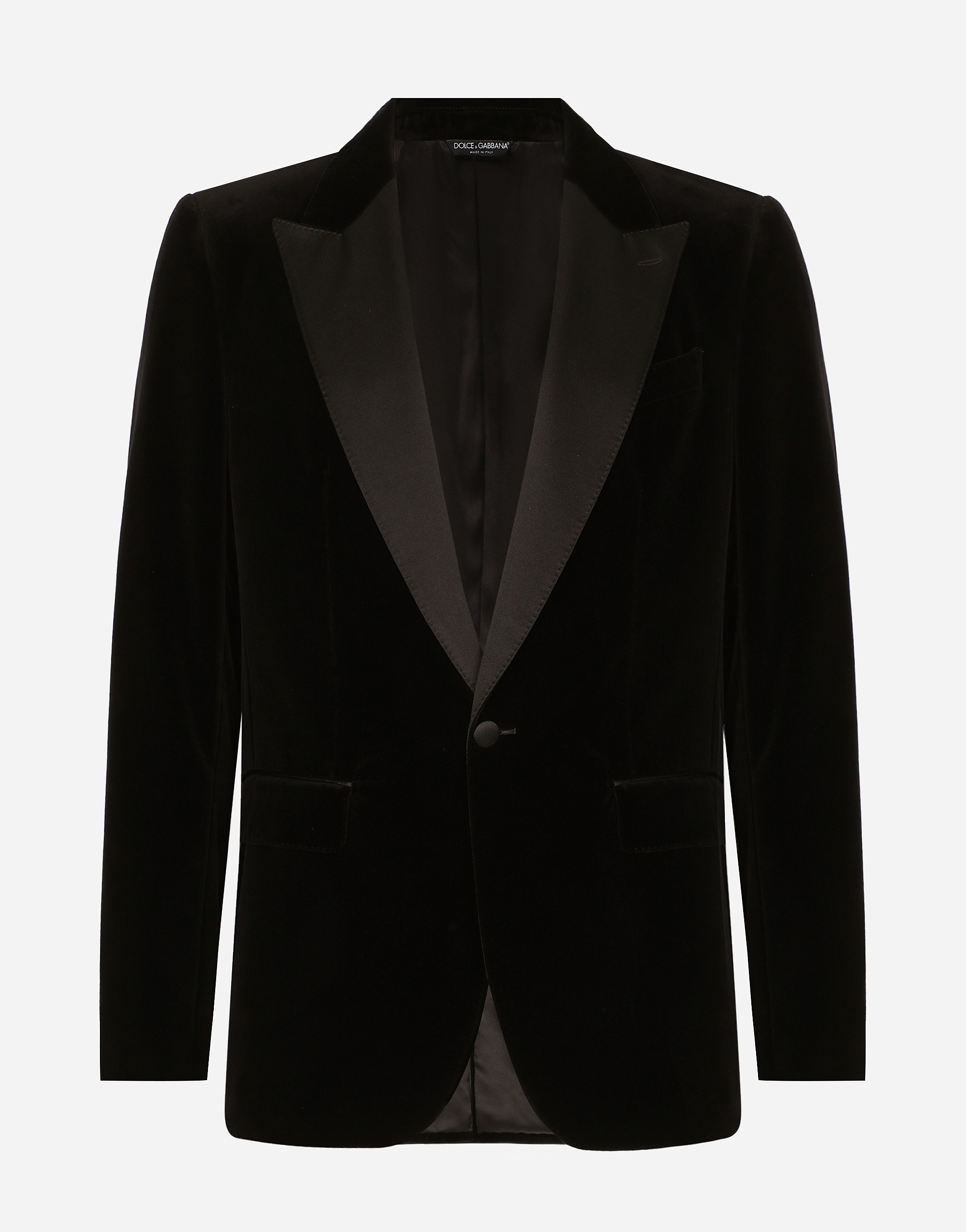 Dolce & Gabbana Black Velvet Single Breasted One Button Blazer